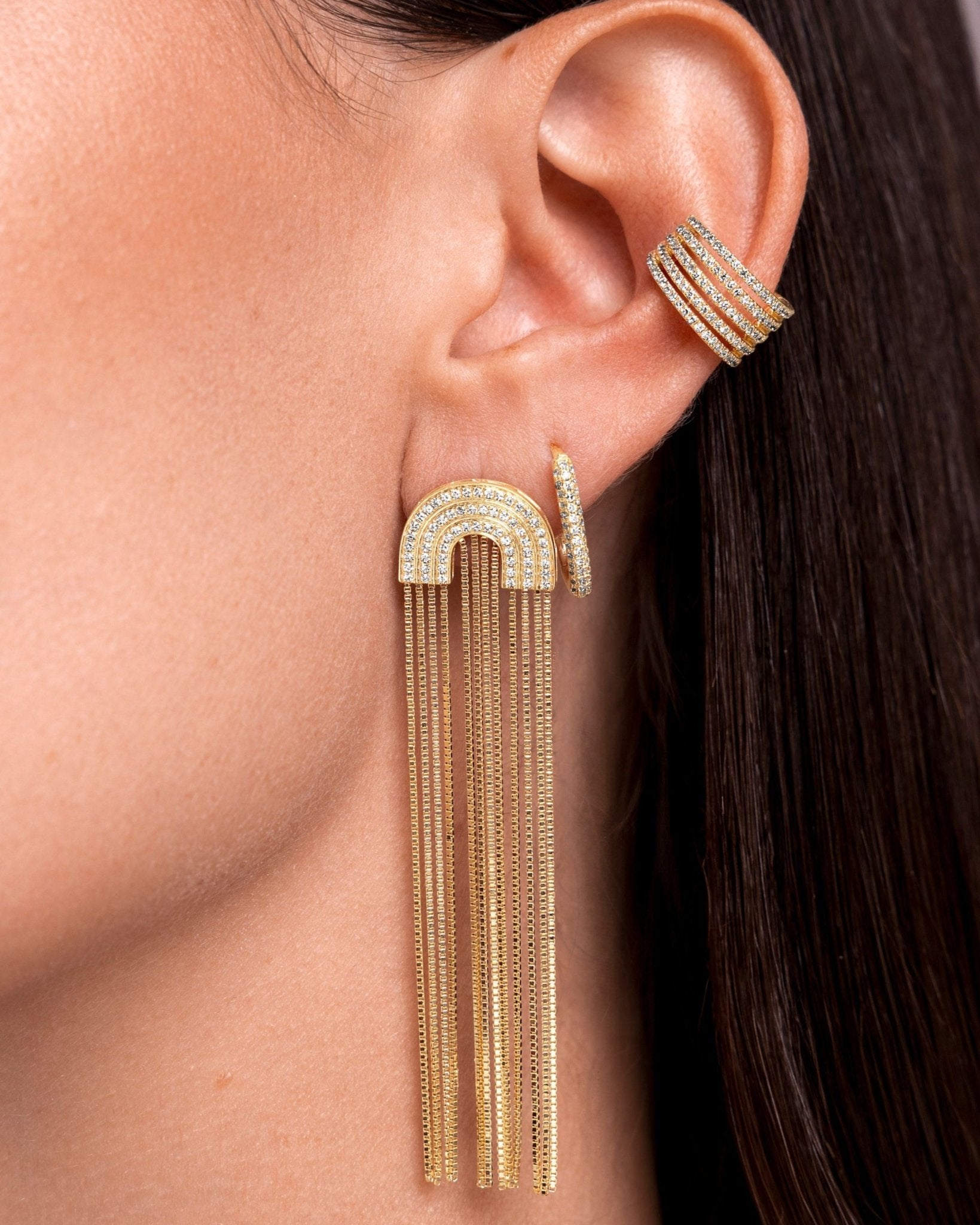 Five Row Diamond Ear Cuff - Sparkle Society