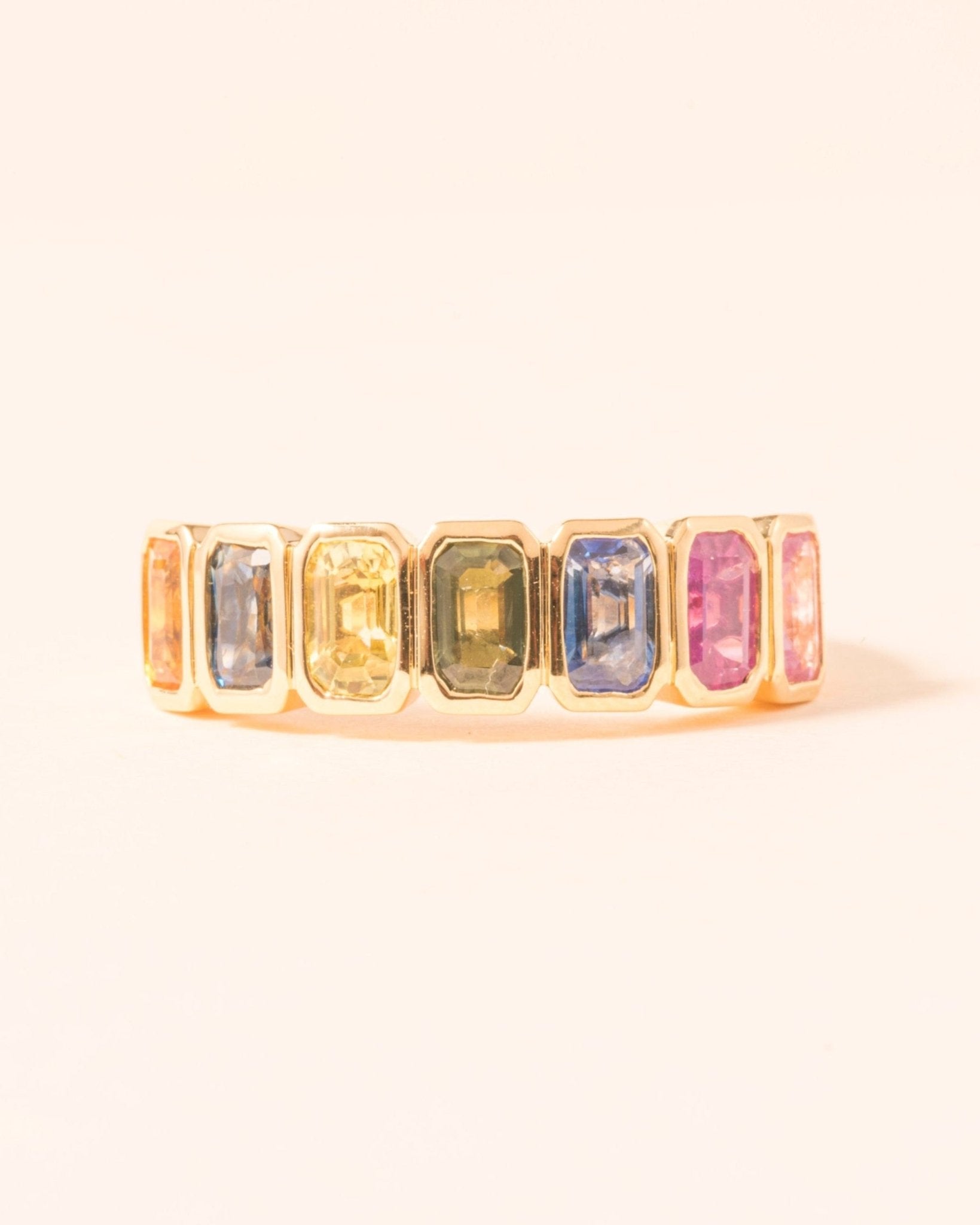 Gemstone Baguette Rainbow Ring - Sparkle Society