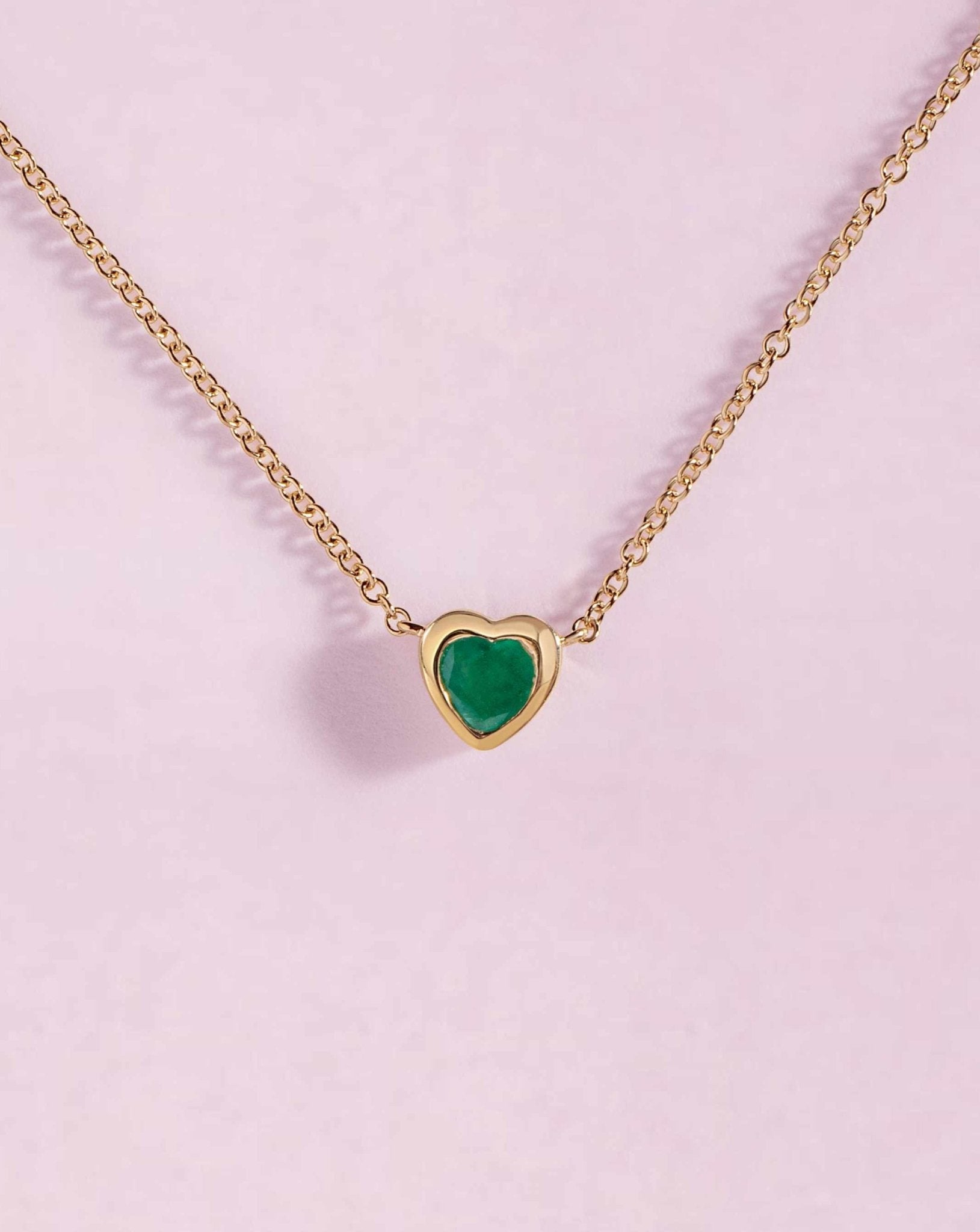 Gemstone Bezel Heart Necklace - Sparkle Society