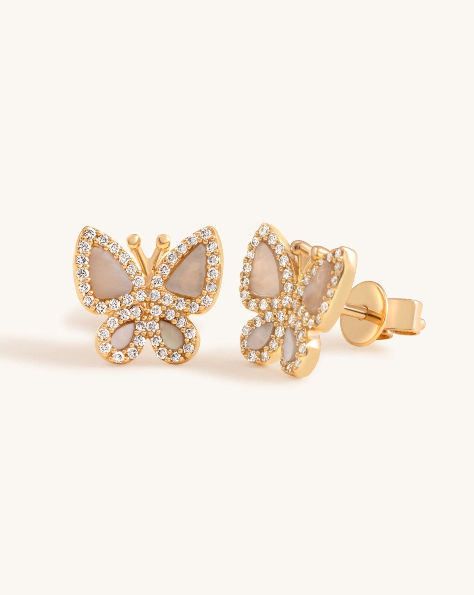 Gemstone Butterfly Studs - Sparkle Society