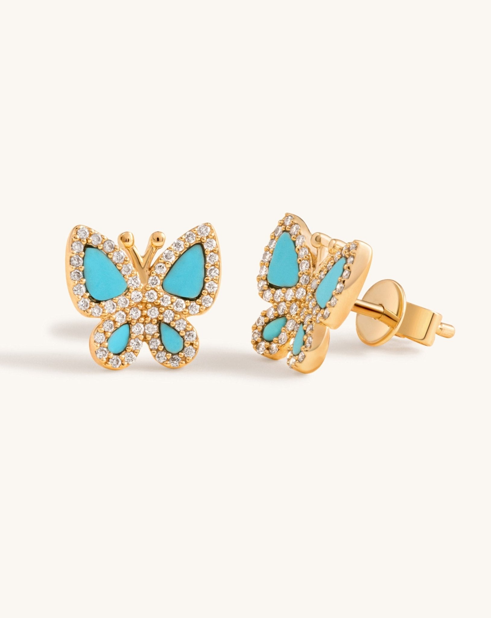 Fancy AD stone Butterfly Studs