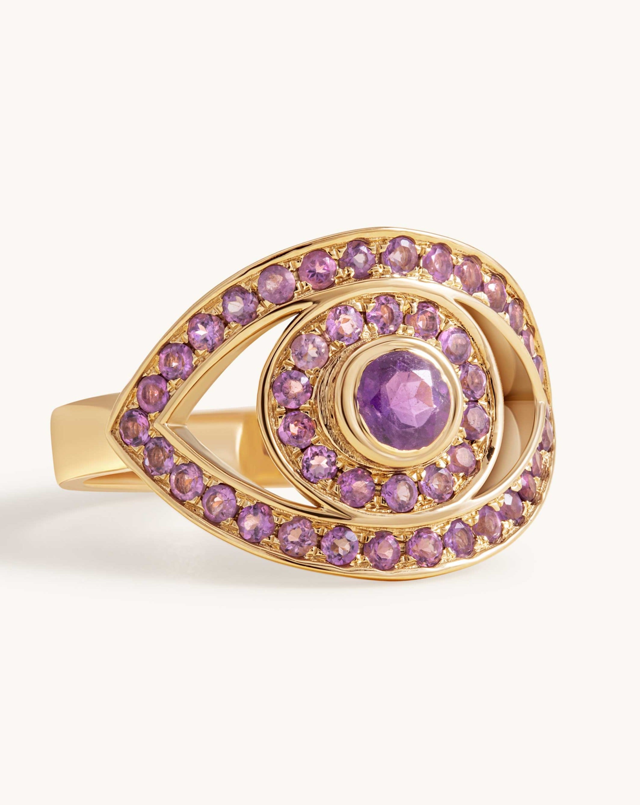Gemstone Evil Eye Ring - Sparkle Society