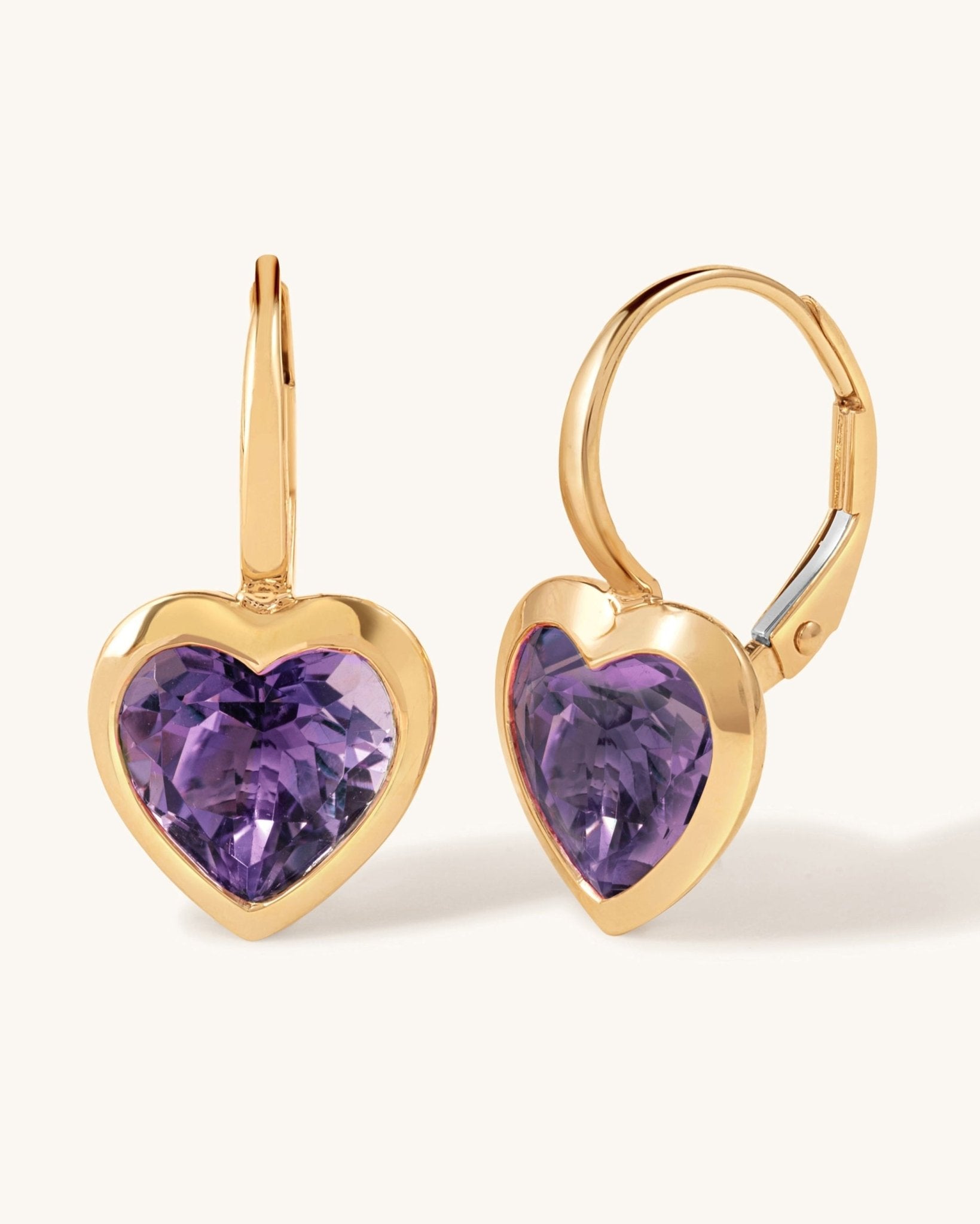 Gemstone Heart Shape Huggies - Sparkle Society