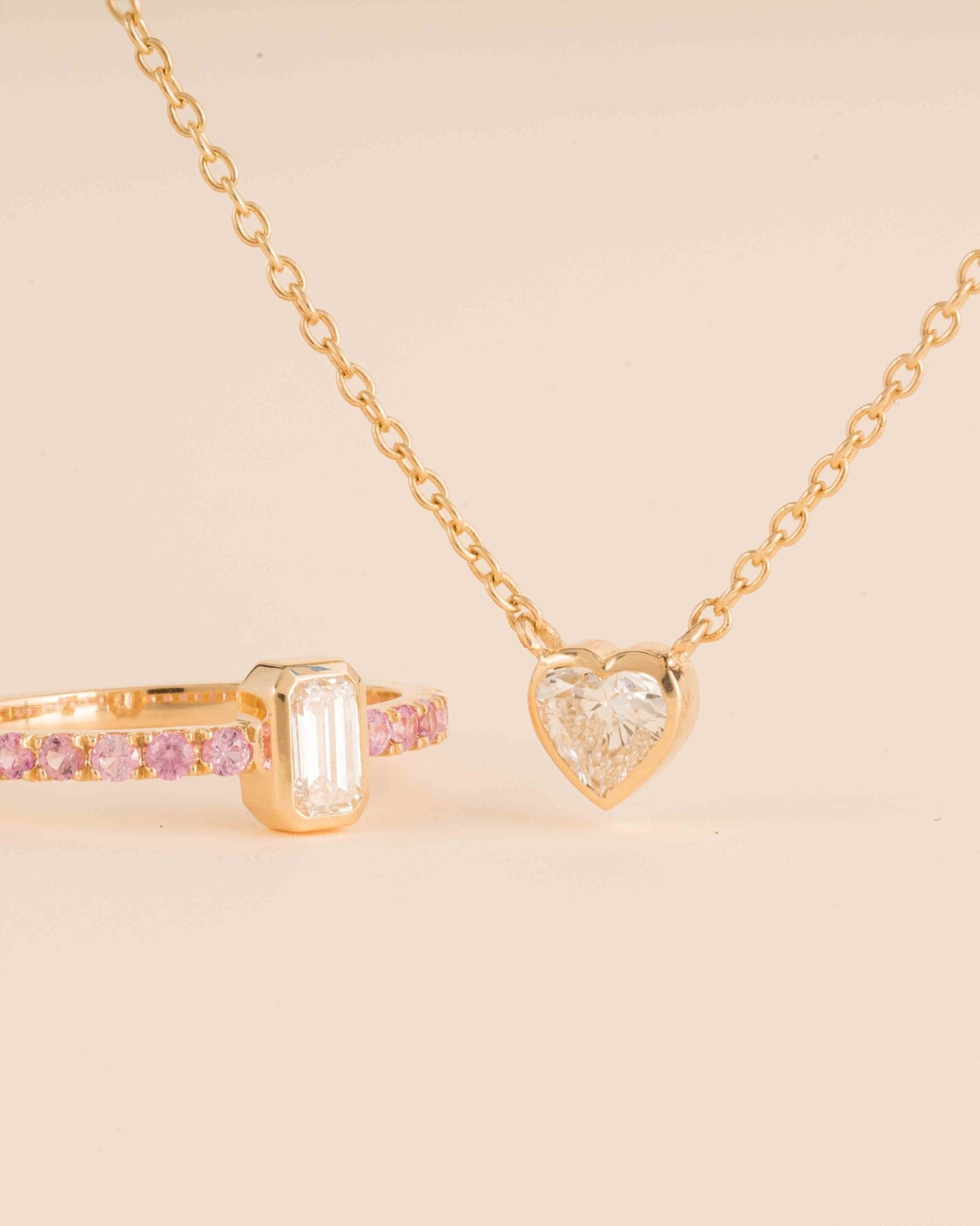 Gemstone Heart Shape Necklace - Sparkle Society