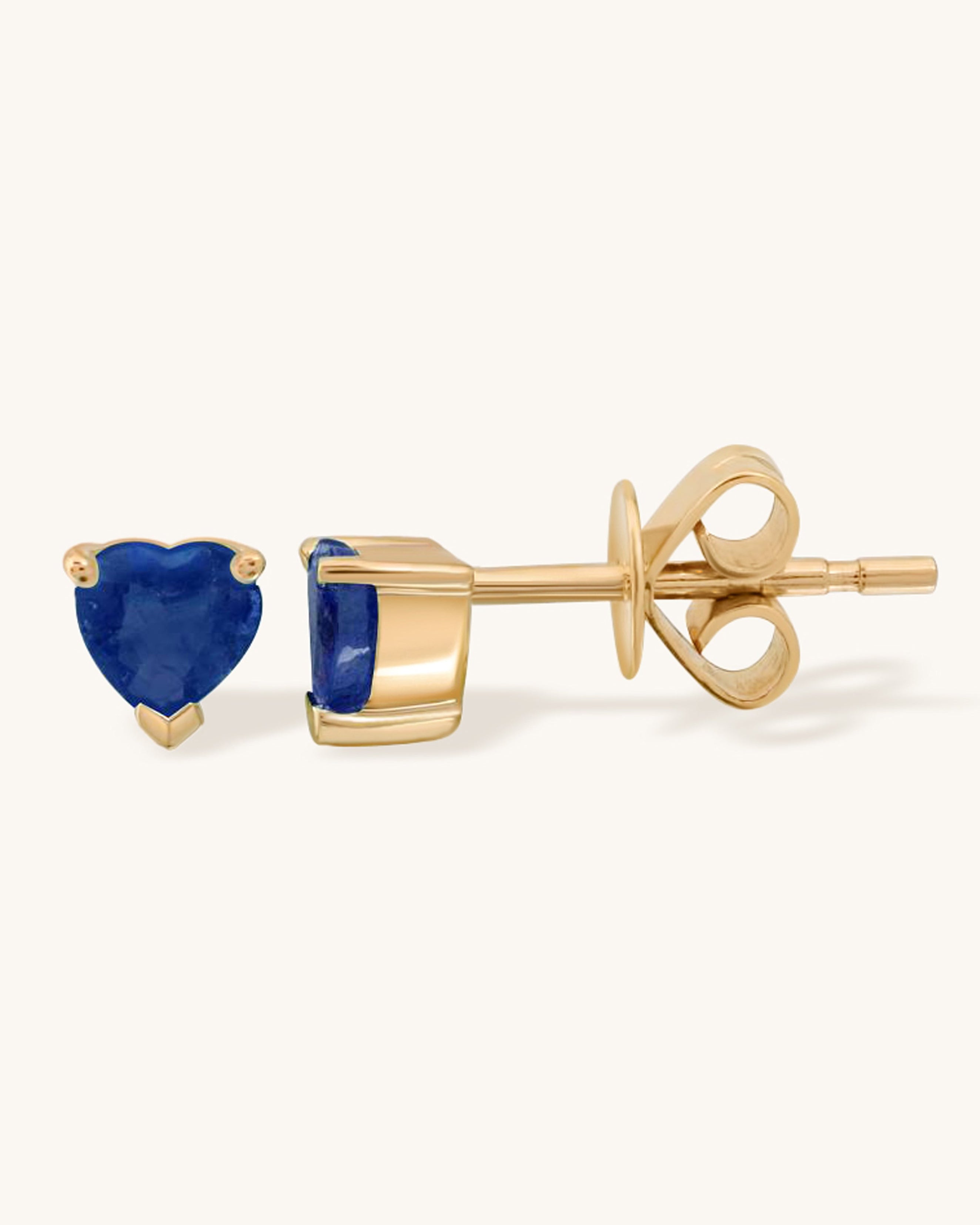 Gemstone Heart Shape Stud Earrings - Sparkle Society