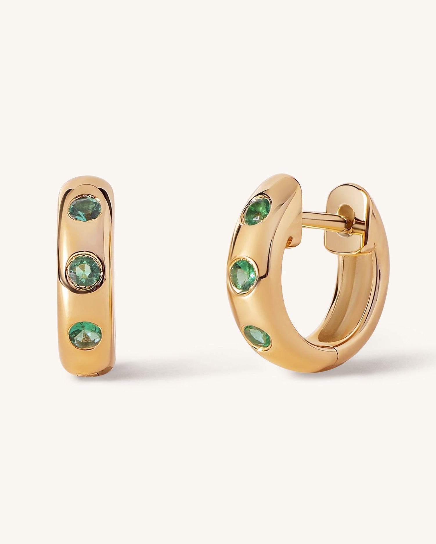 Gemstone Inlay Huggies - Sparkle Society