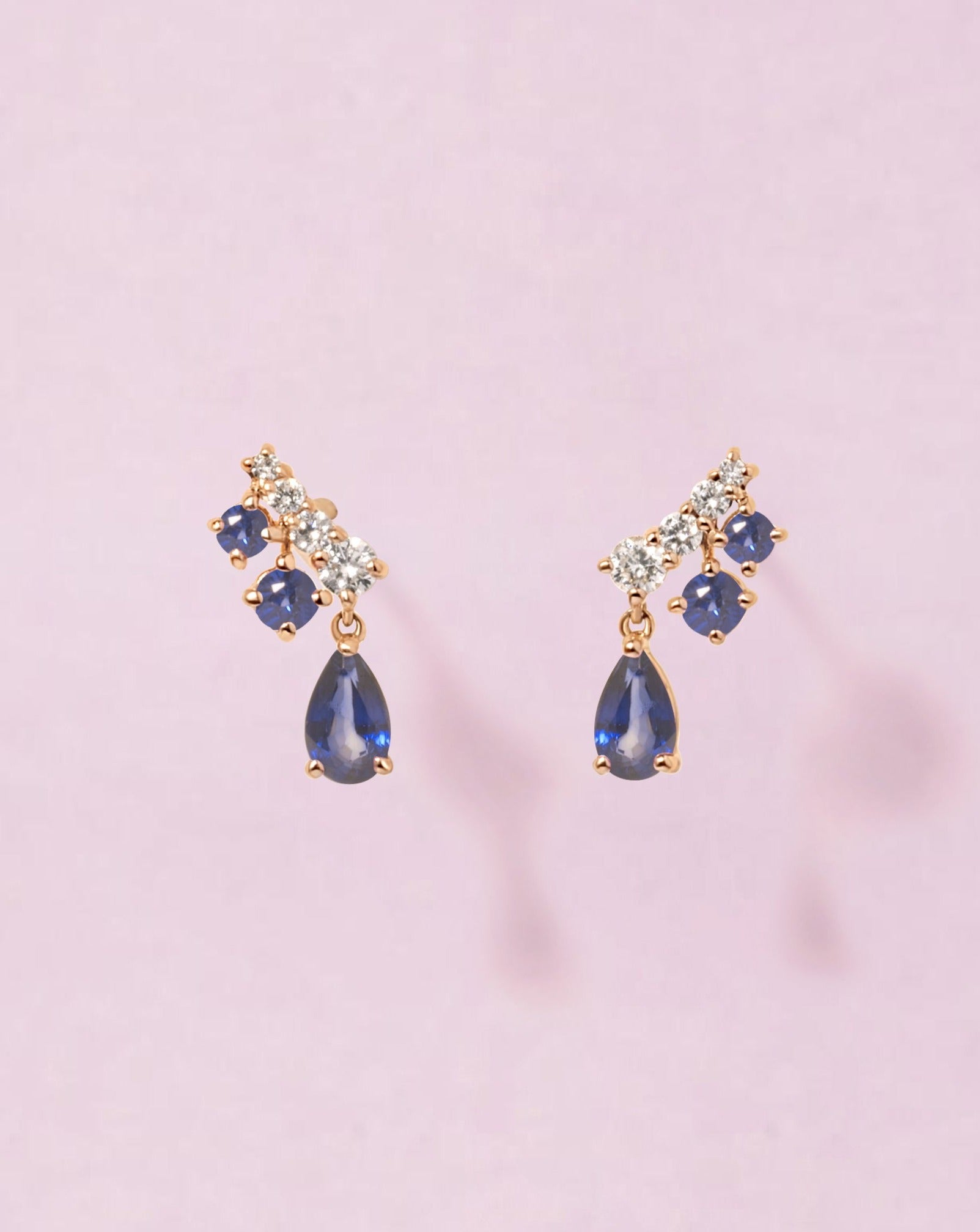 Gemstone Pear And Diamond Studs - Sparkle Society