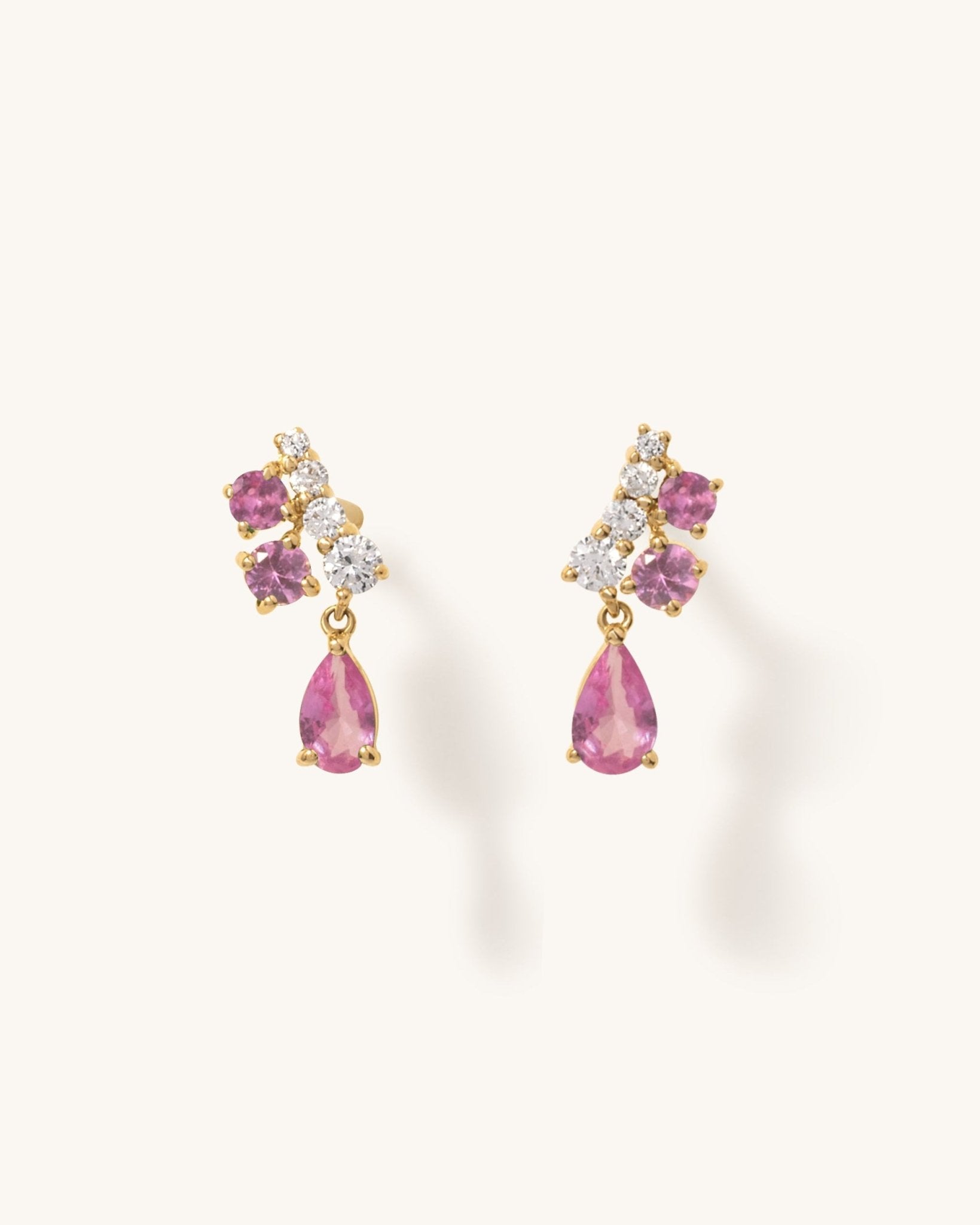 Gemstone Pear And Diamond Studs - Sparkle Society