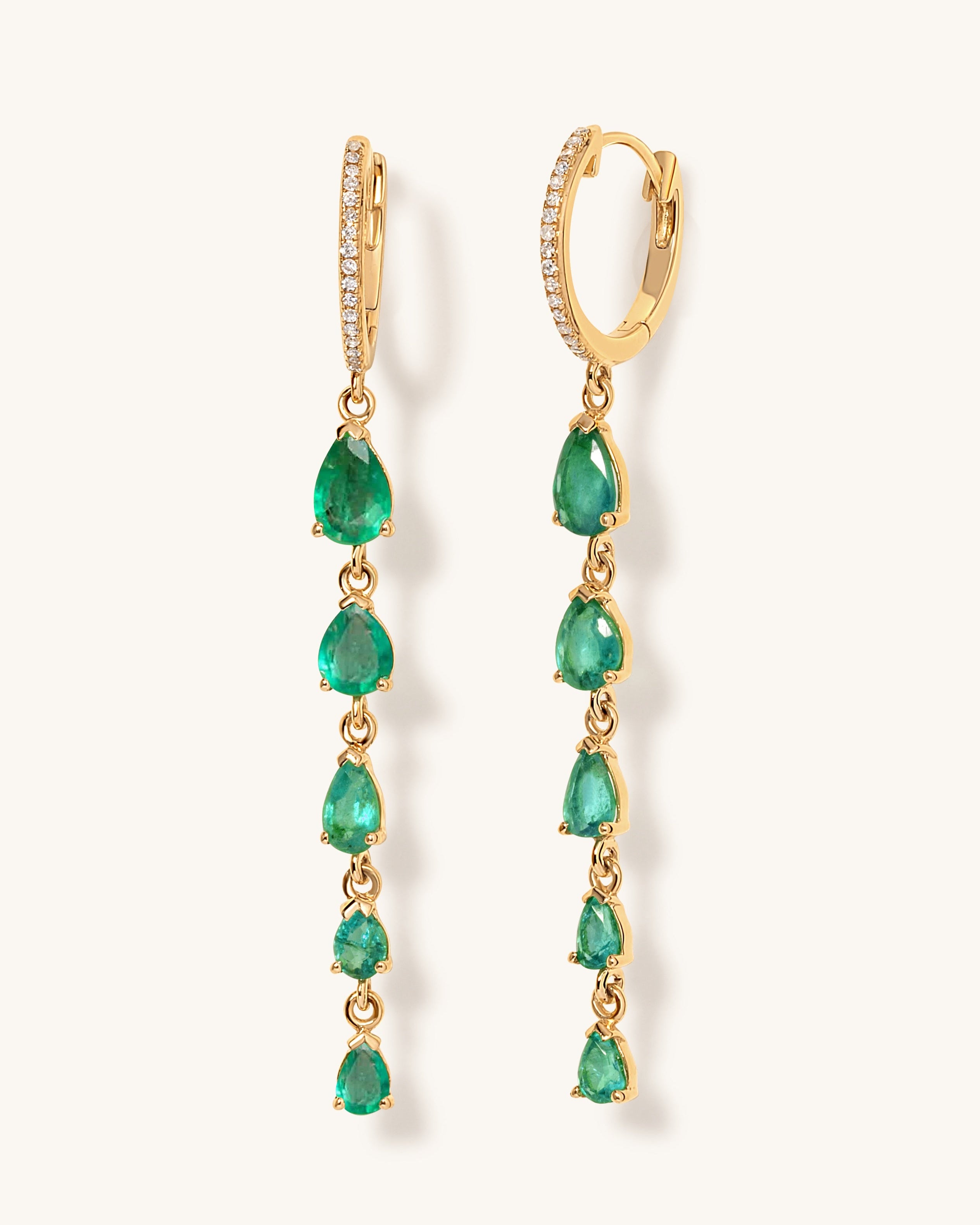 Gemstone Pear Drop Huggies - Sparkle Society
