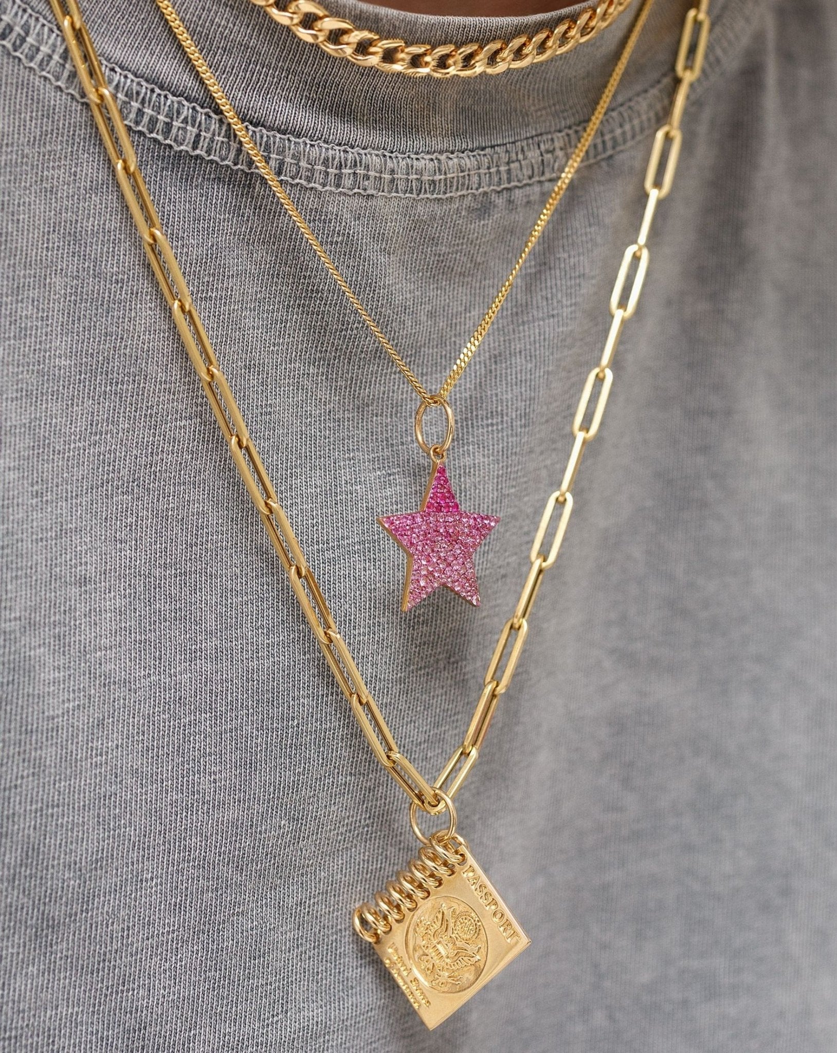Gemstone Star Necklace Charm - Sparkle Society