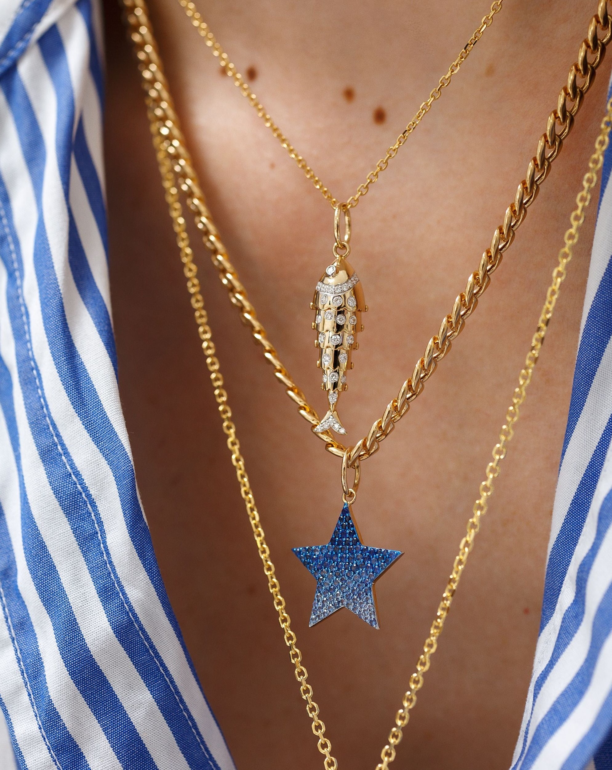 Gemstone Star Necklace Charm - Sparkle Society
