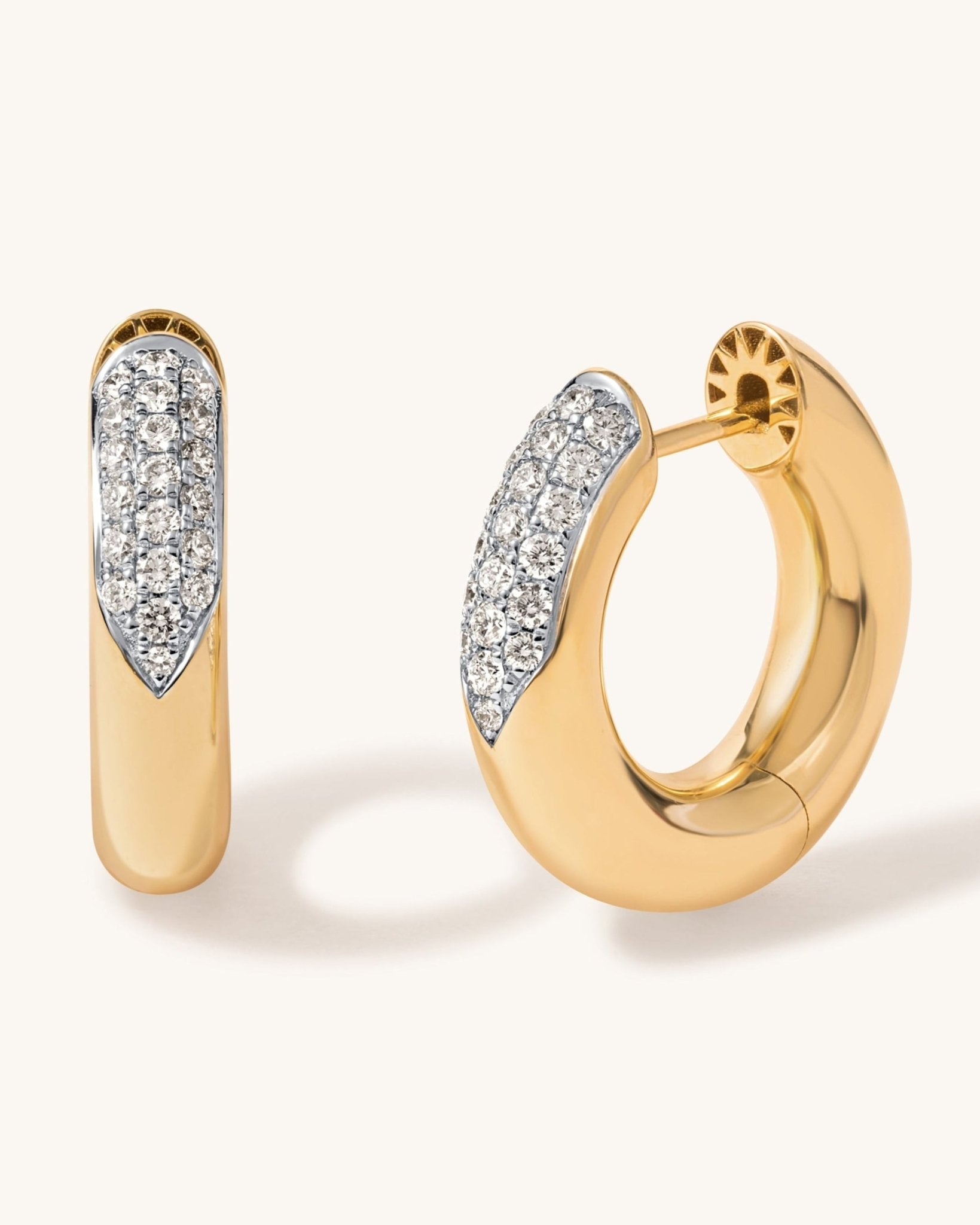Gold and Diamond Chunky Hoops - Sparkle Society