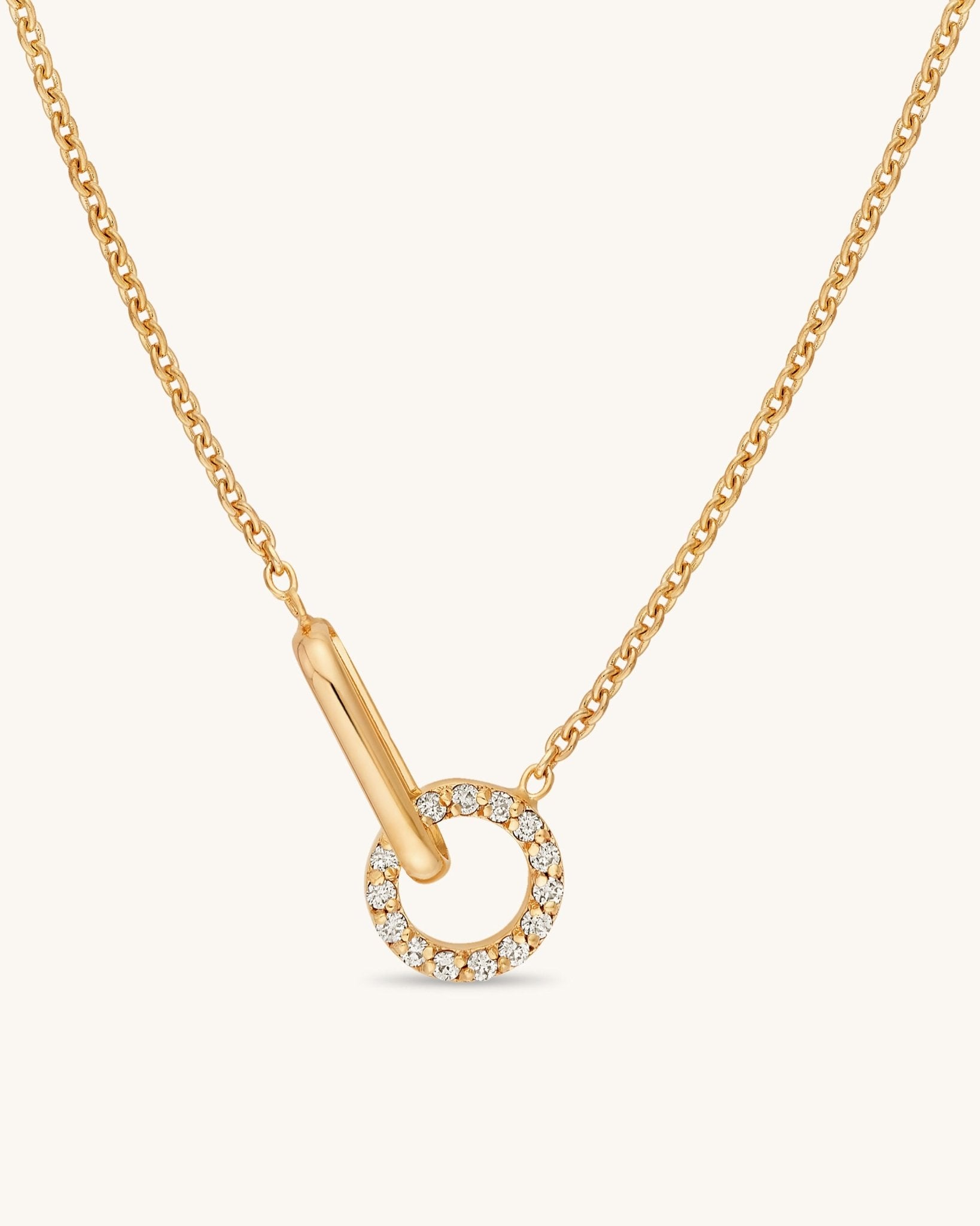Gold and Diamond Double Connector Necklace - Sparkle Society