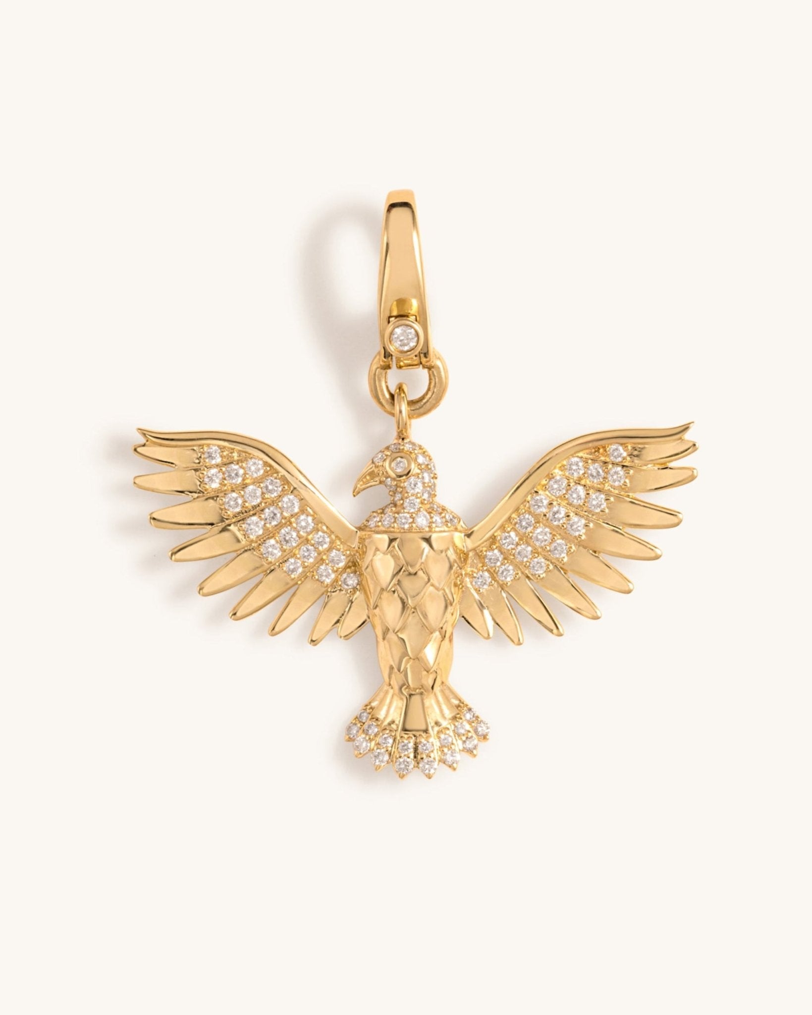 Gold and Diamond Eagle Charm - Sparkle Society