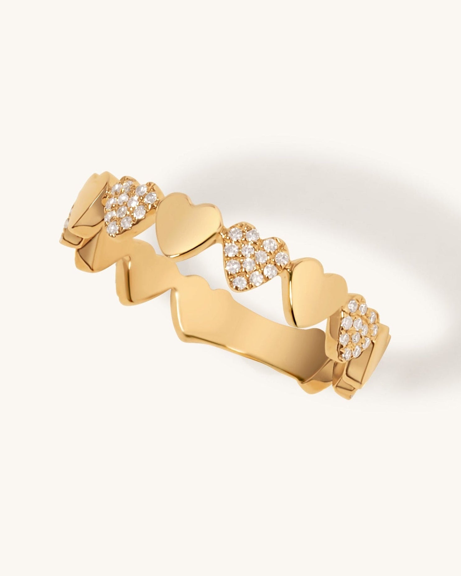 Gold And Diamond Heart Ring - Sparkle Society