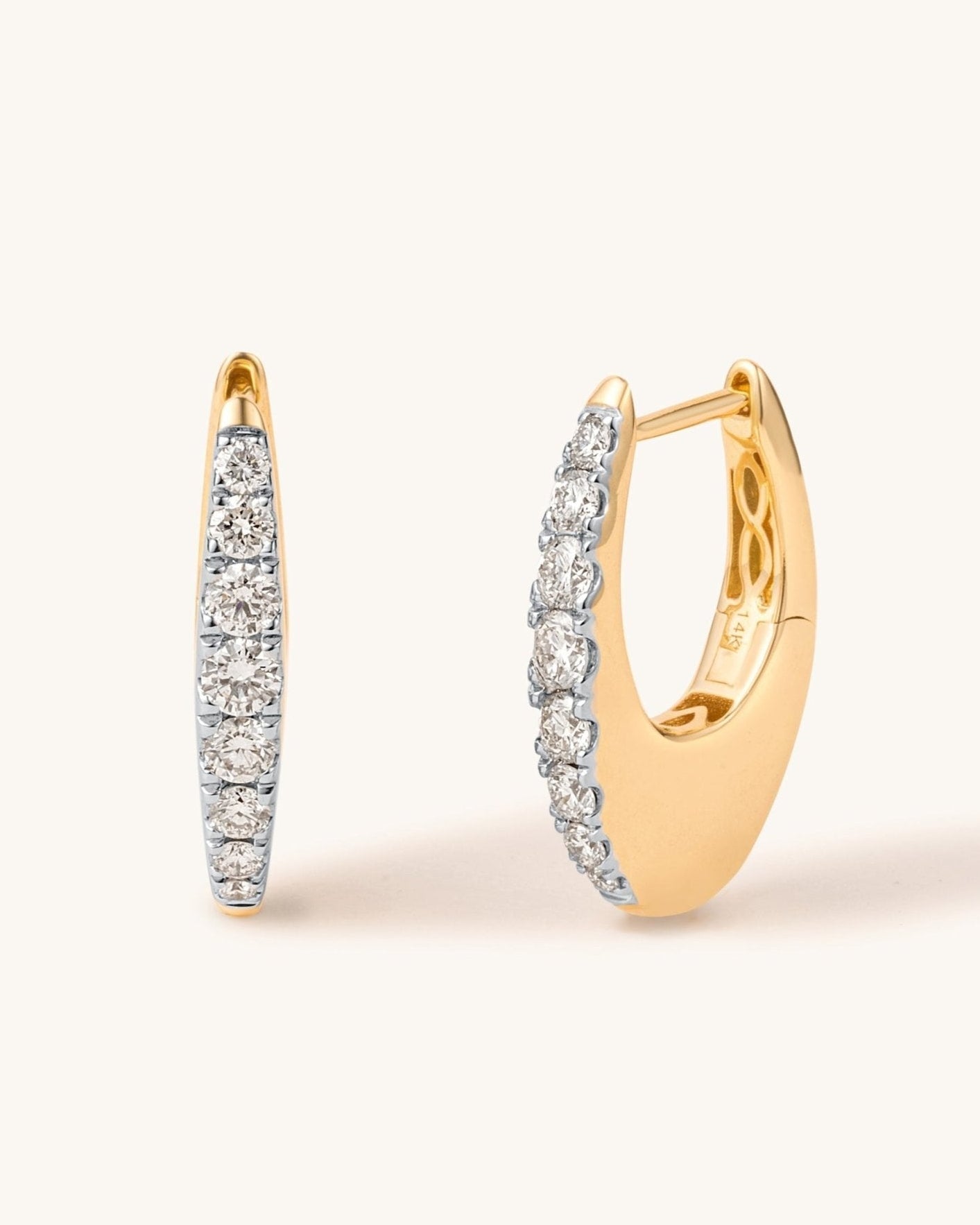Gold and Diamond Oval Huggies - Sparkle Society