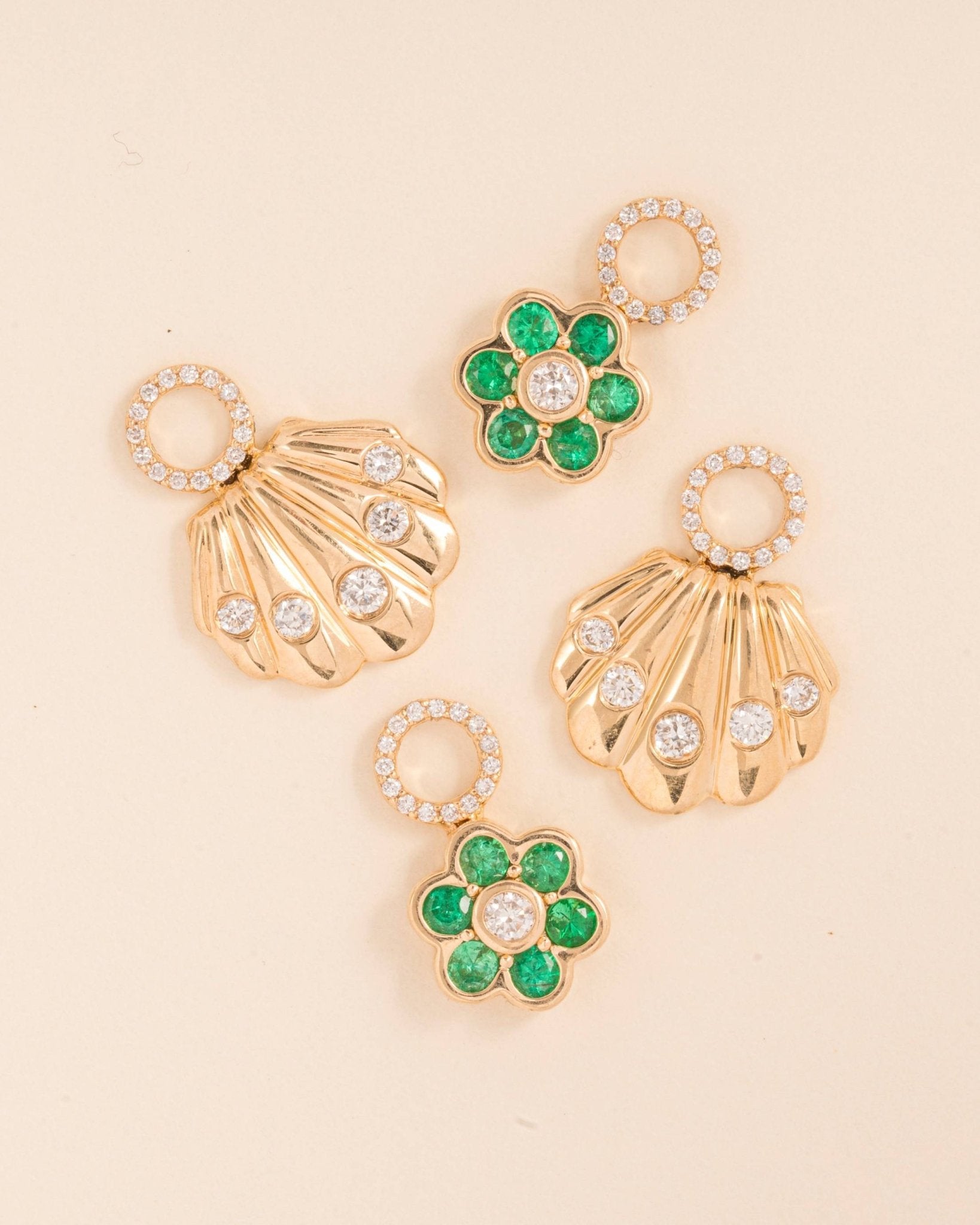 Gold and Diamond Seashell Earring Charm - Sparkle Society