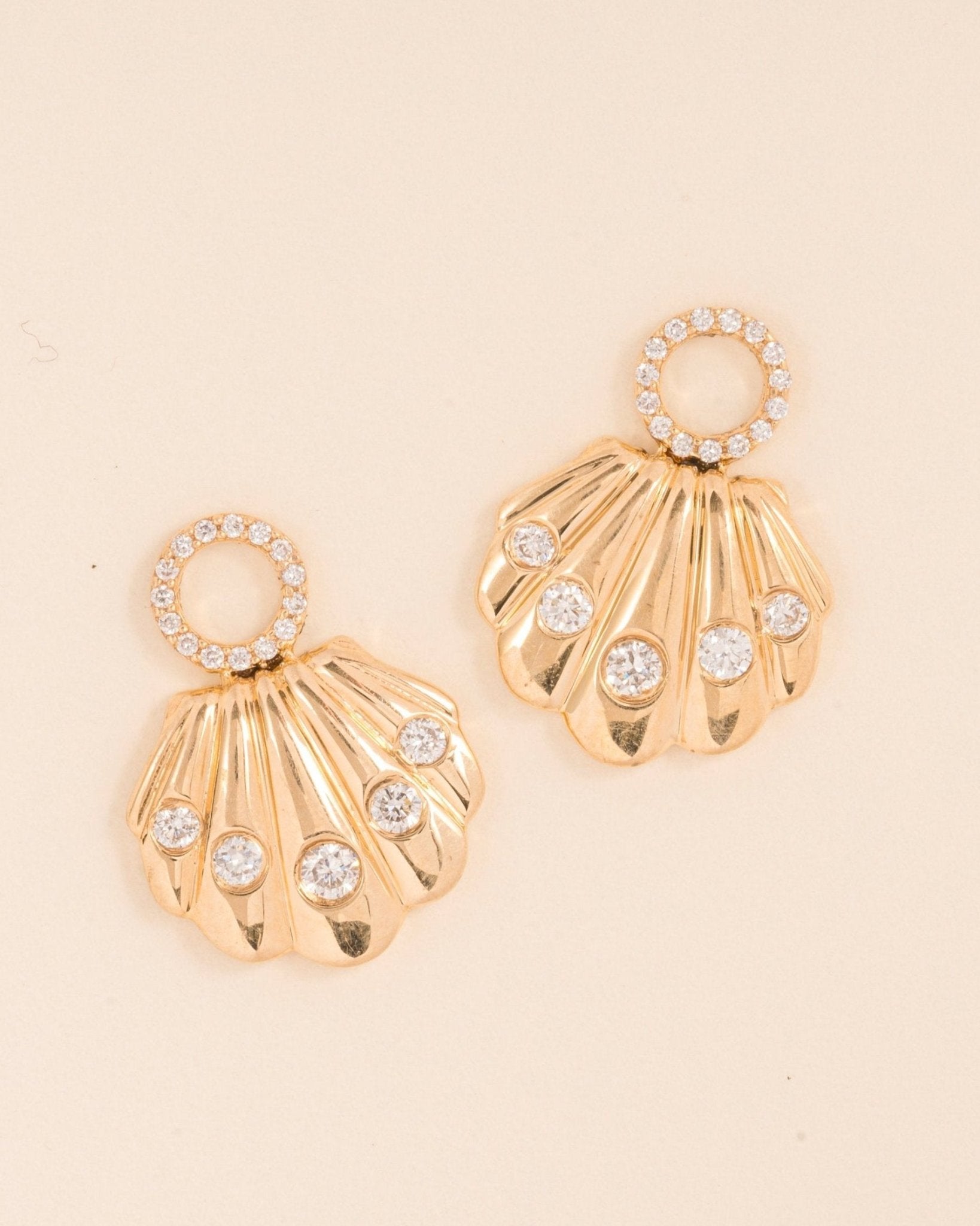 Gold and Diamond Seashell Earring Charm - Sparkle Society