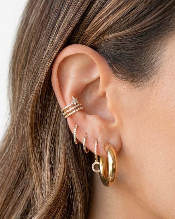 Gold and Diamond Shooting Star Ear Cuff - Sparkle Society