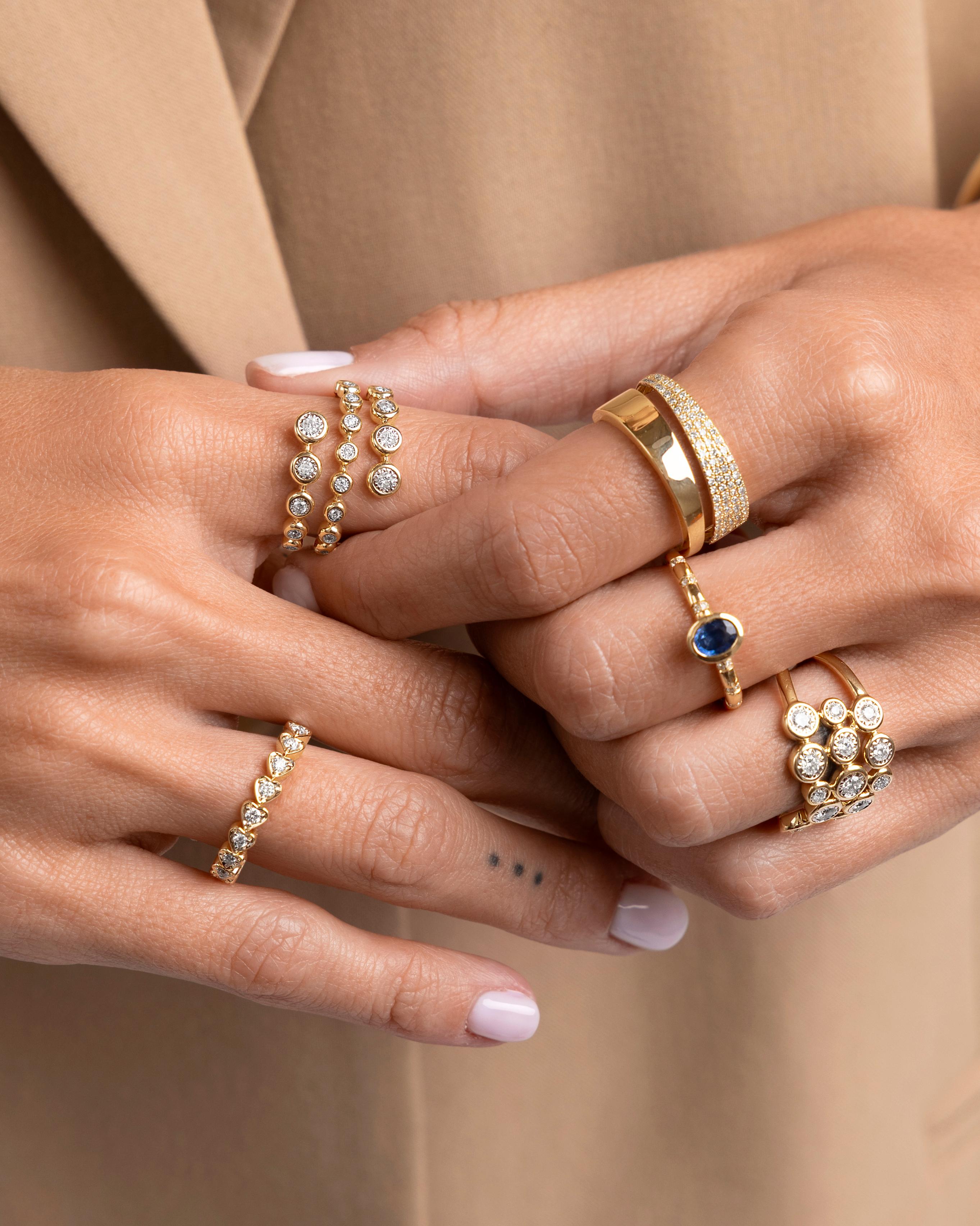 Gold and Diamond Split Ring - Sparkle Society