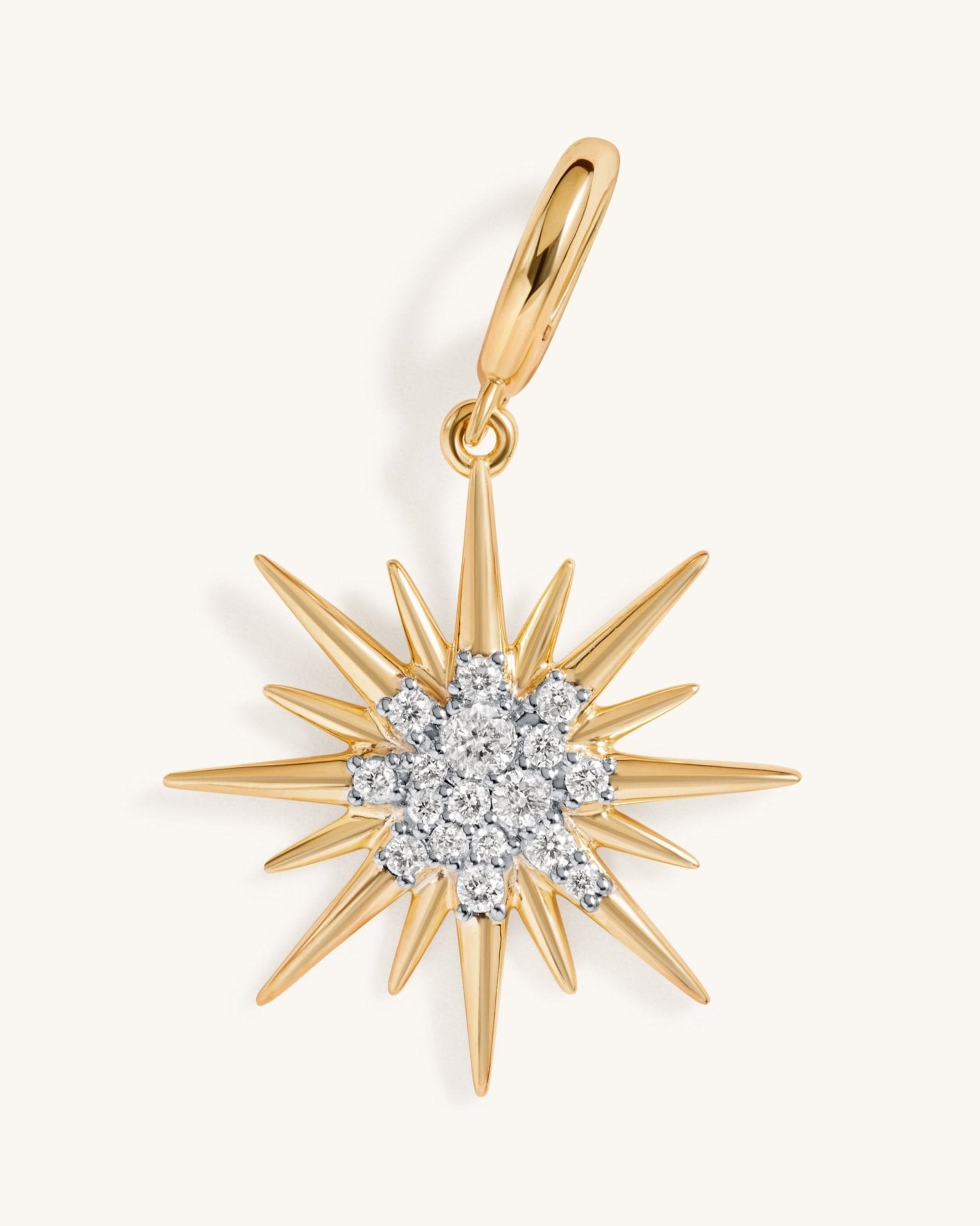 Gold and Diamond Starburst Clip On Charm - Sparkle Society