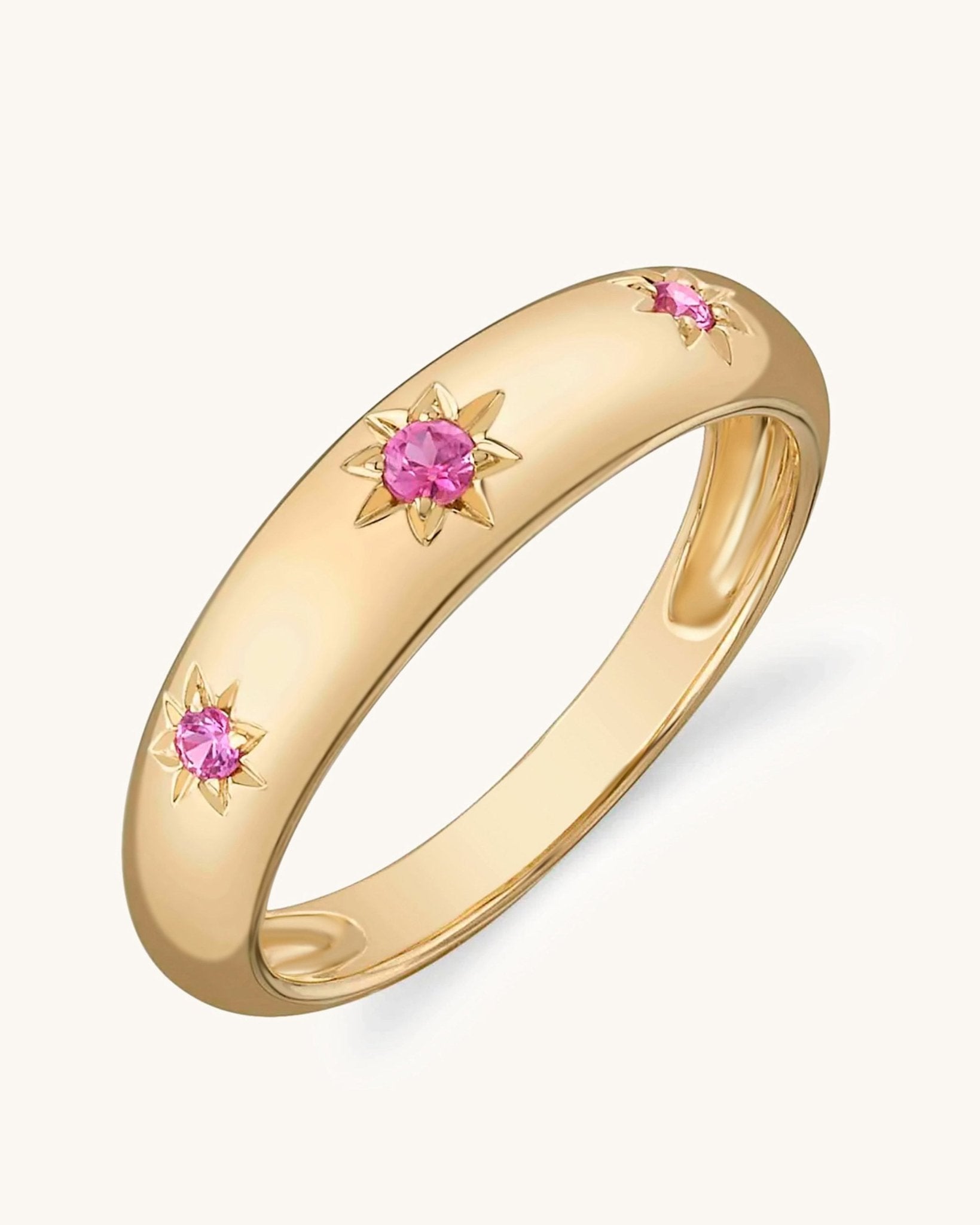 Gold And Gemstone Star Ring - Sparkle Society