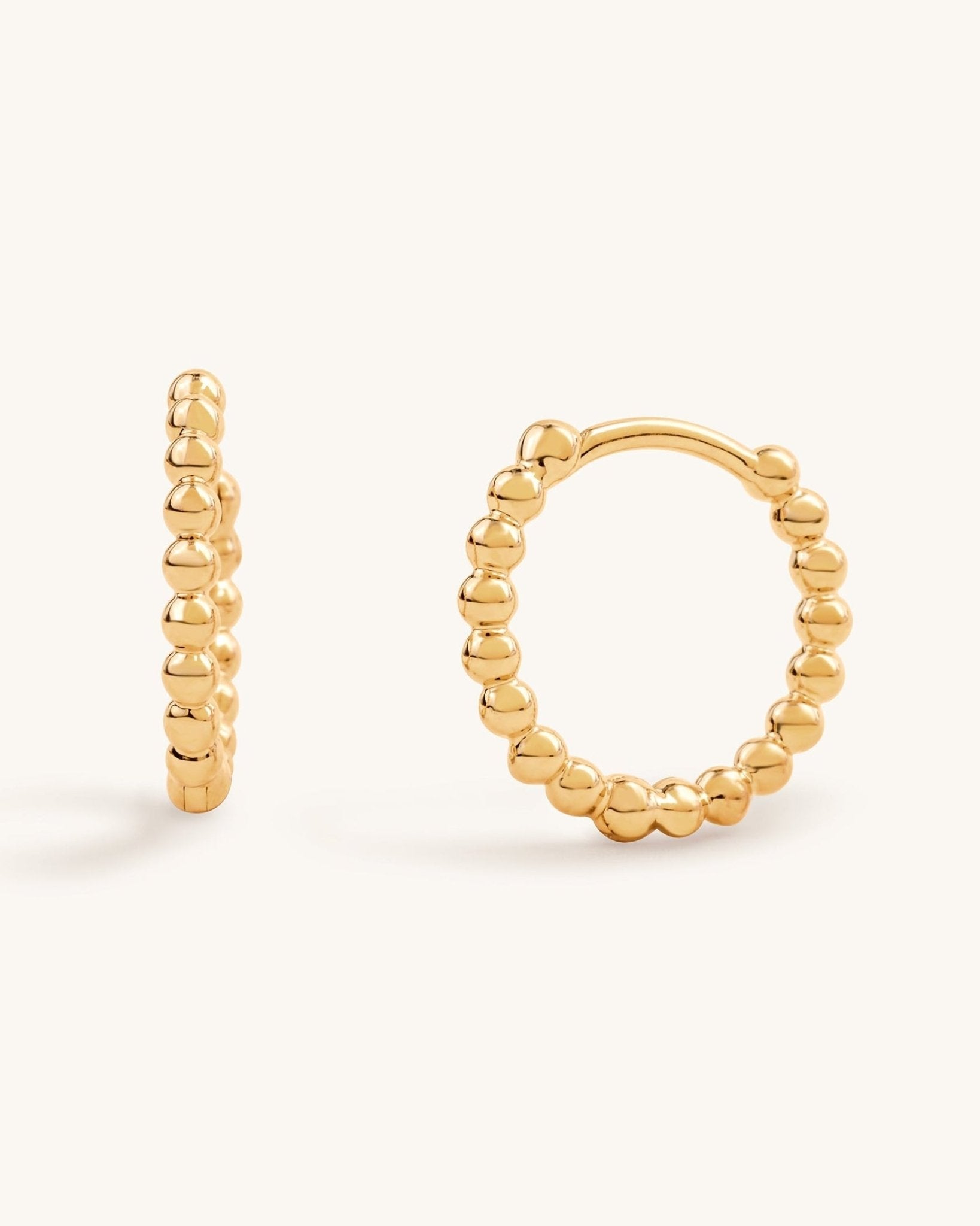 Gold Beaded Huggies - Sparkle Society