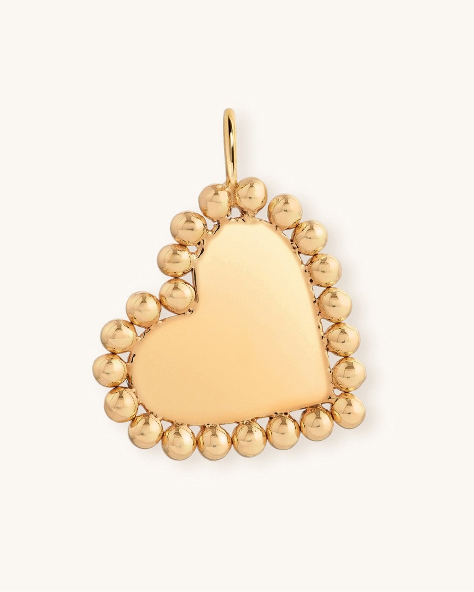 Gold Beaded Outline Heart Charm - Sparkle Society