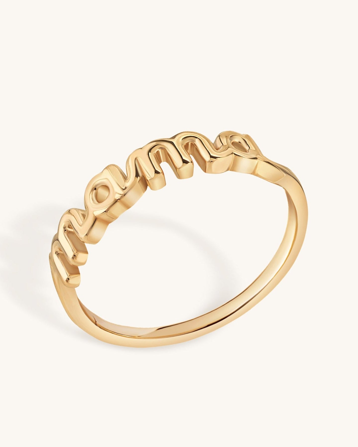 Gold Wire Cursive Mama Ring - Sparkle Society