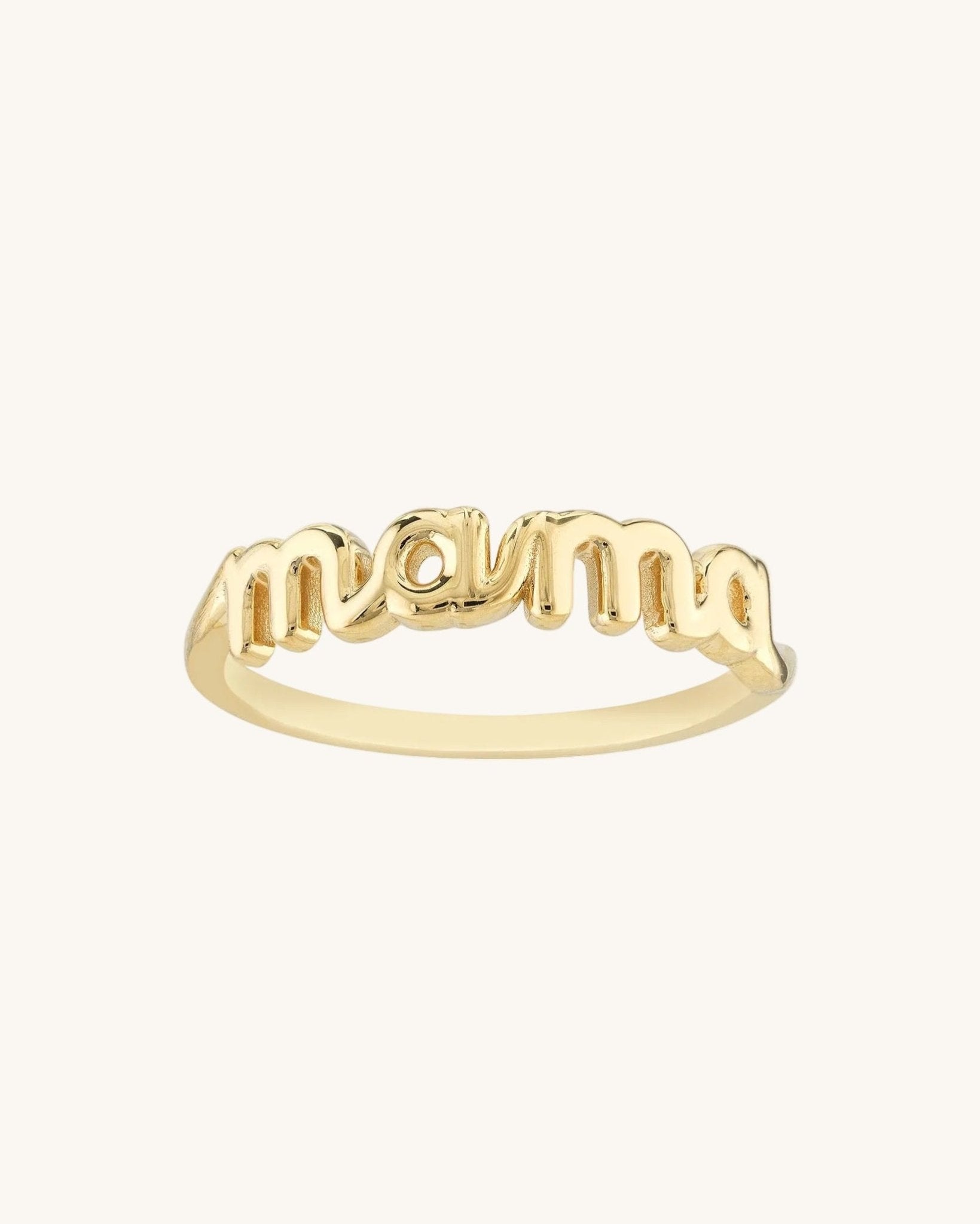 Gold Wire Cursive Mama Ring - Sparkle Society