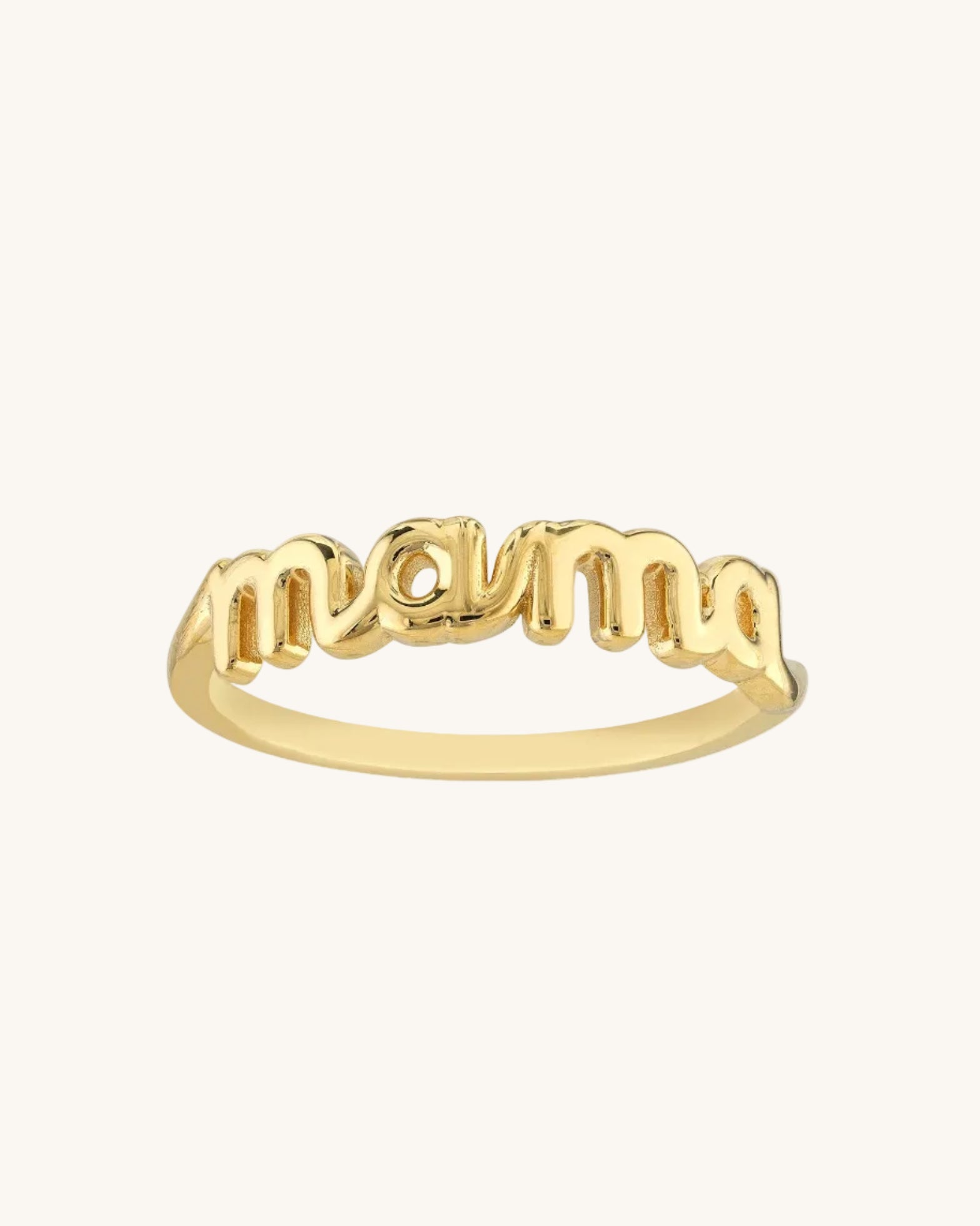 Gold Wire Cursive Mama Ring - Sparkle Society