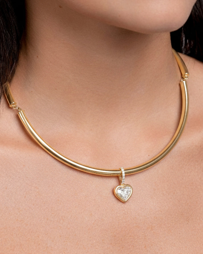 Heart Diamond Bezel Charm - Sparkle Society