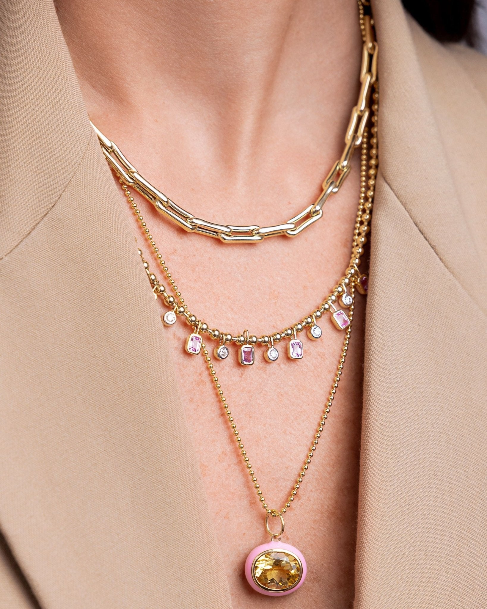 Hollow Gold Mini Pinched Necklace - Sparkle Society