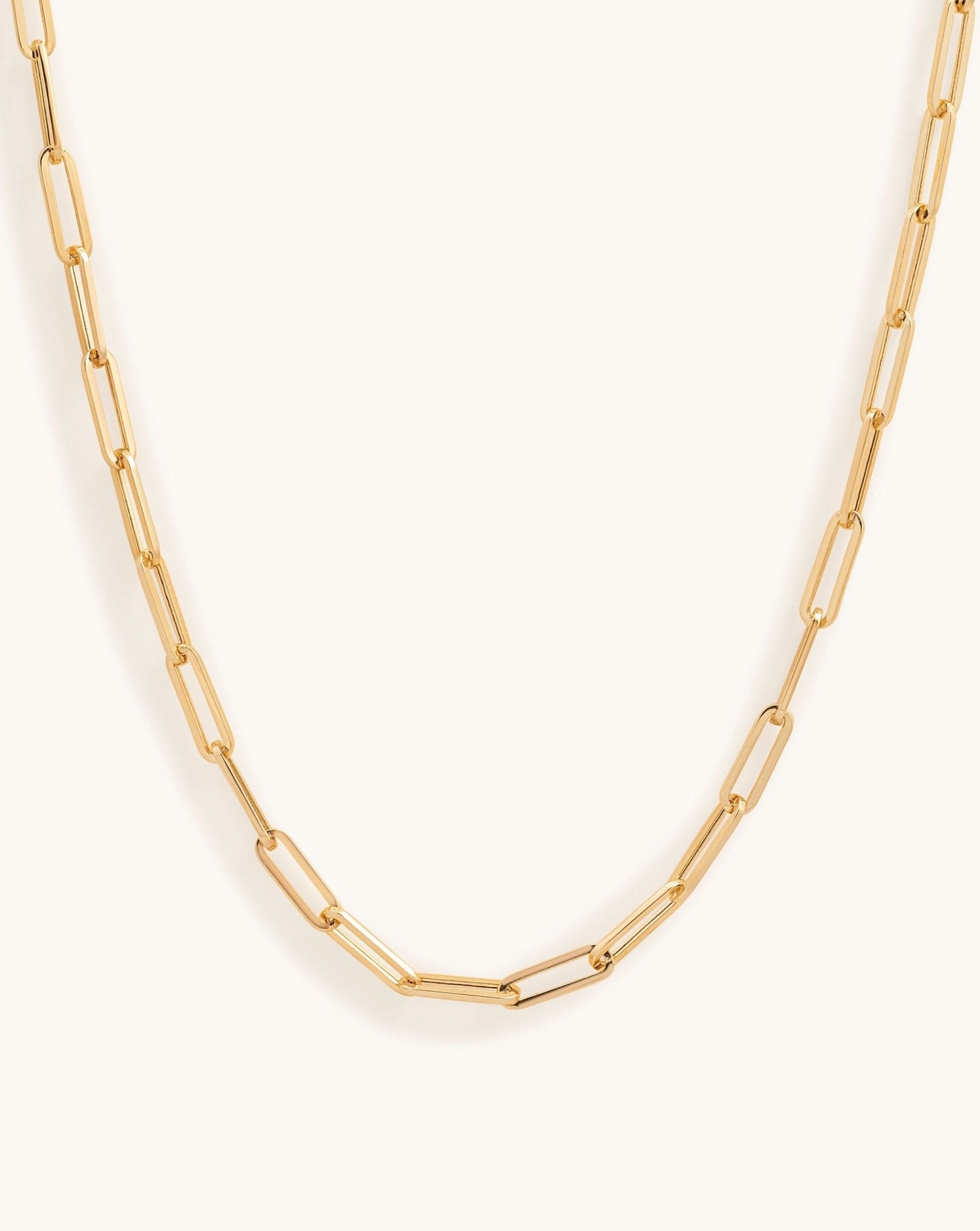 Hollow Gold Paper Clip Necklace - Sparkle Society