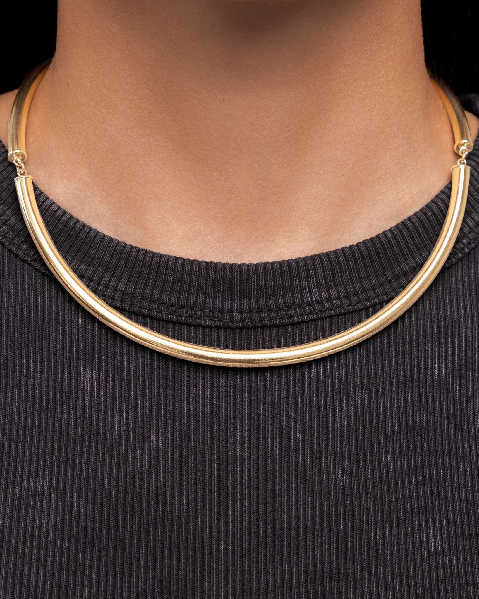 Hollow Gold Tube Chocker - Sparkle Society