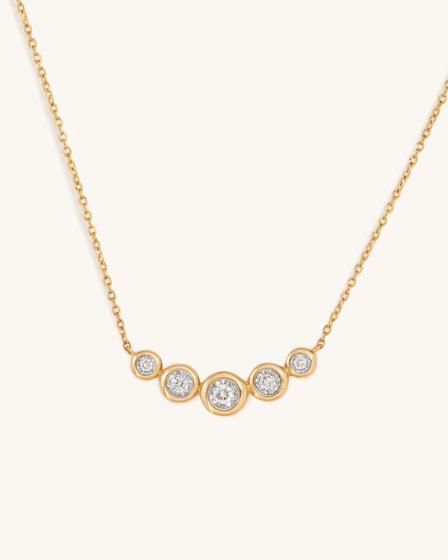 Illusion Diamond 5 Graduated Bezel Necklace - Sparkle Society