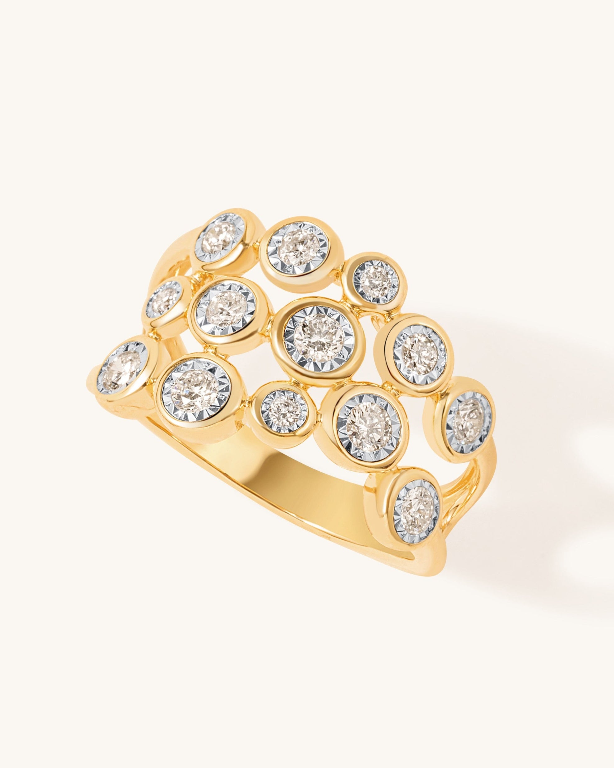 Illusion Diamond Bezel Bubble Ring - Sparkle Society
