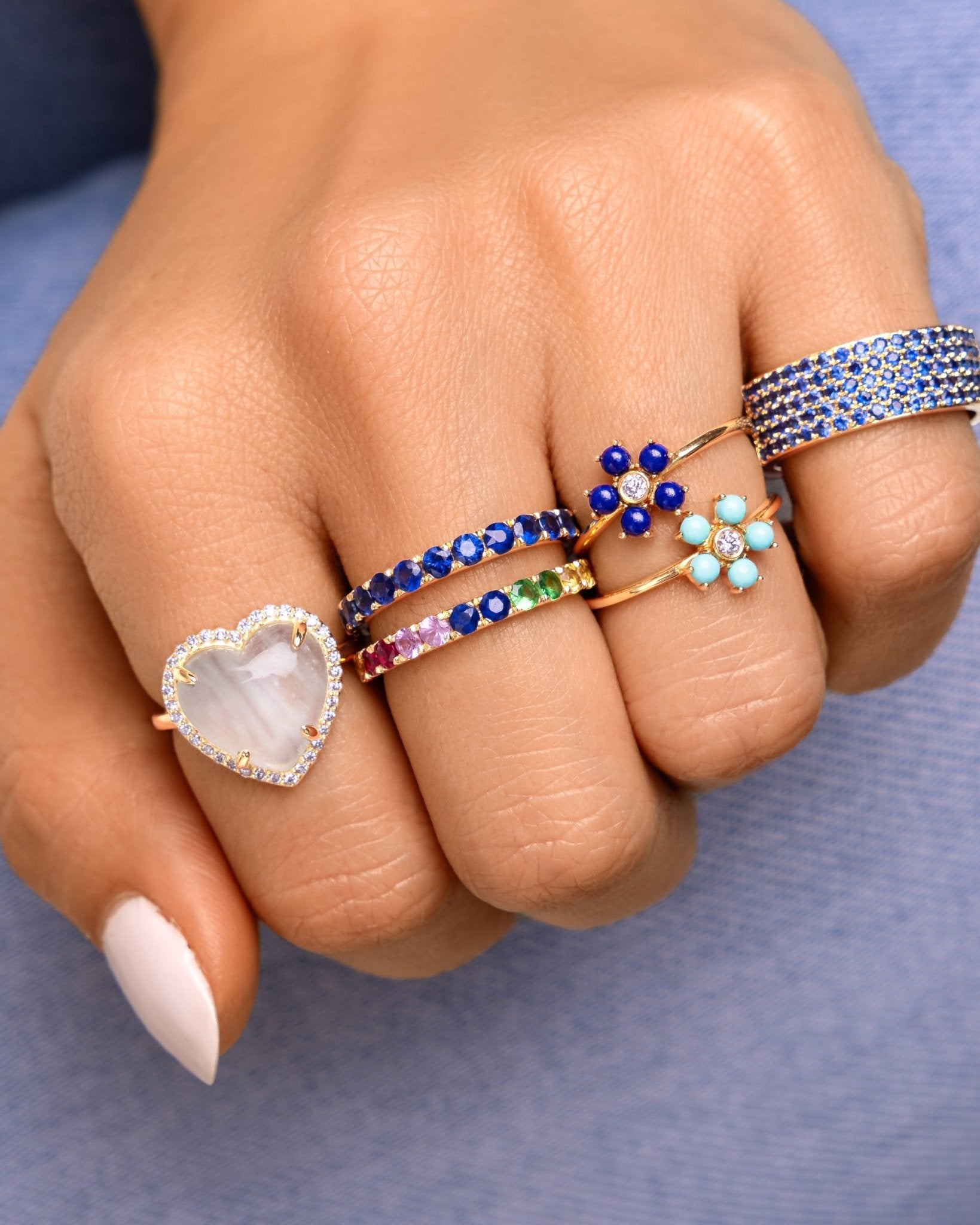 Jumbo Gemstone Eternity Band - Sparkle Society