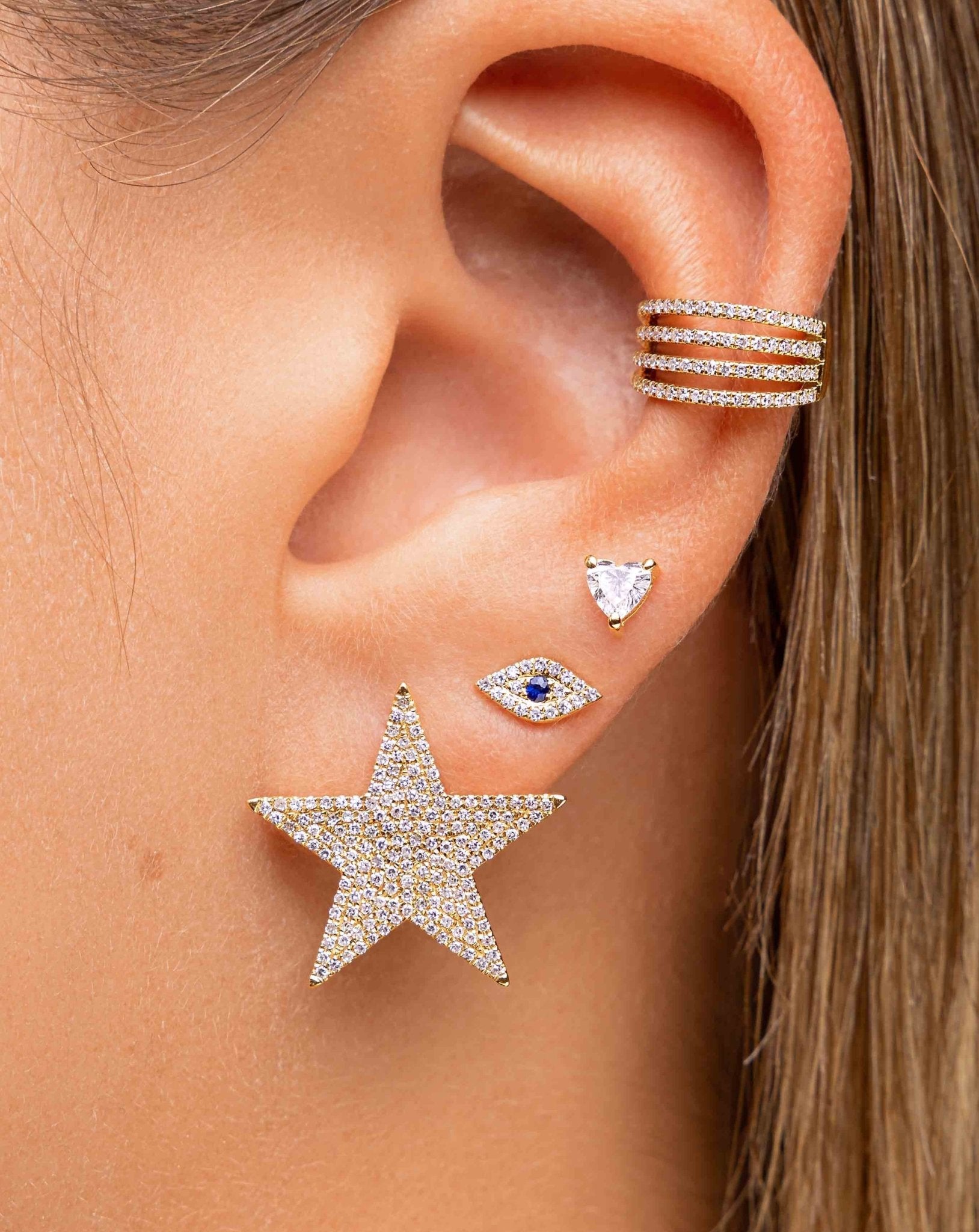 Jumbo Pave Diamond Star Studs - Sparkle Society