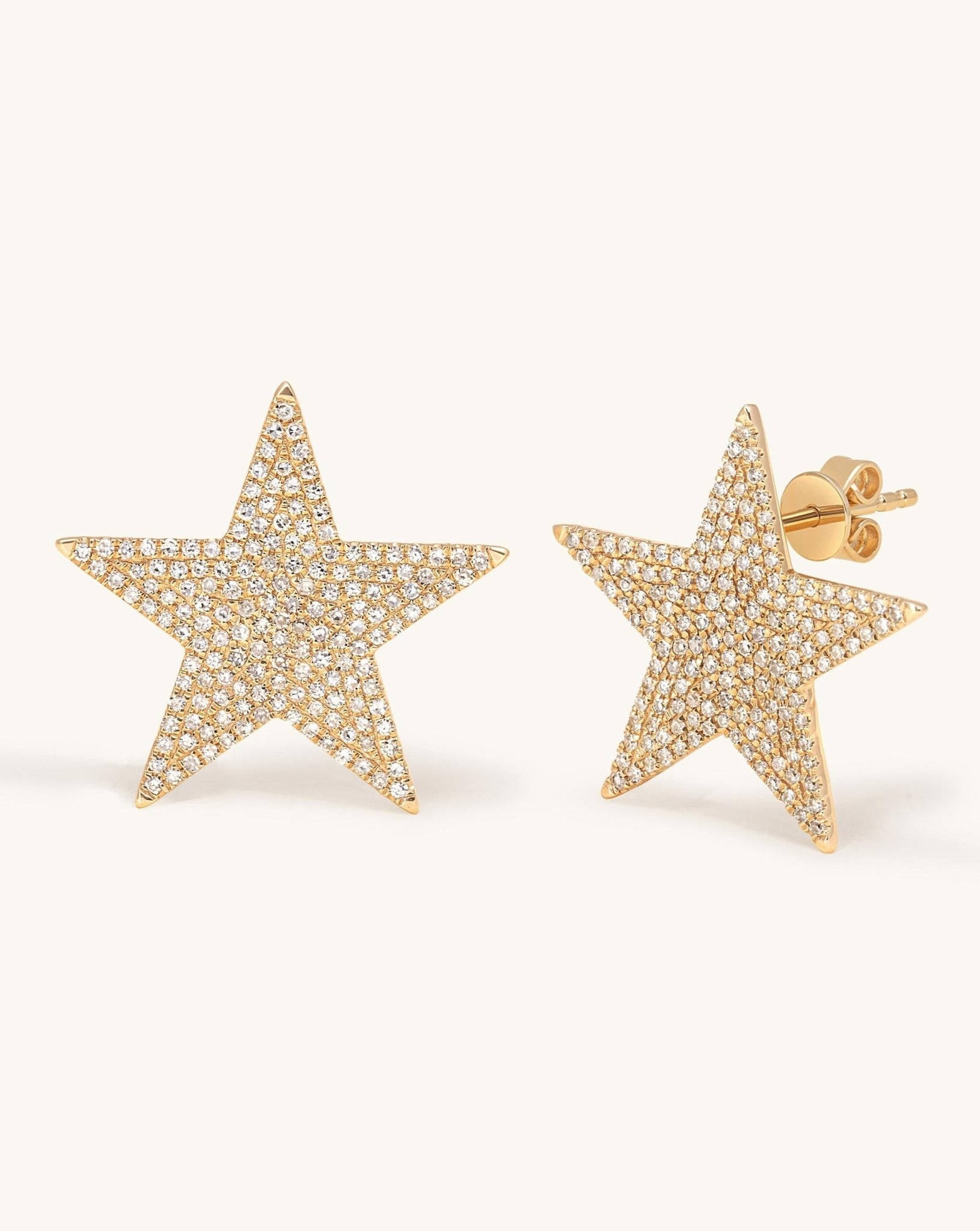 Jumbo Pave Diamond Star Studs - Sparkle Society