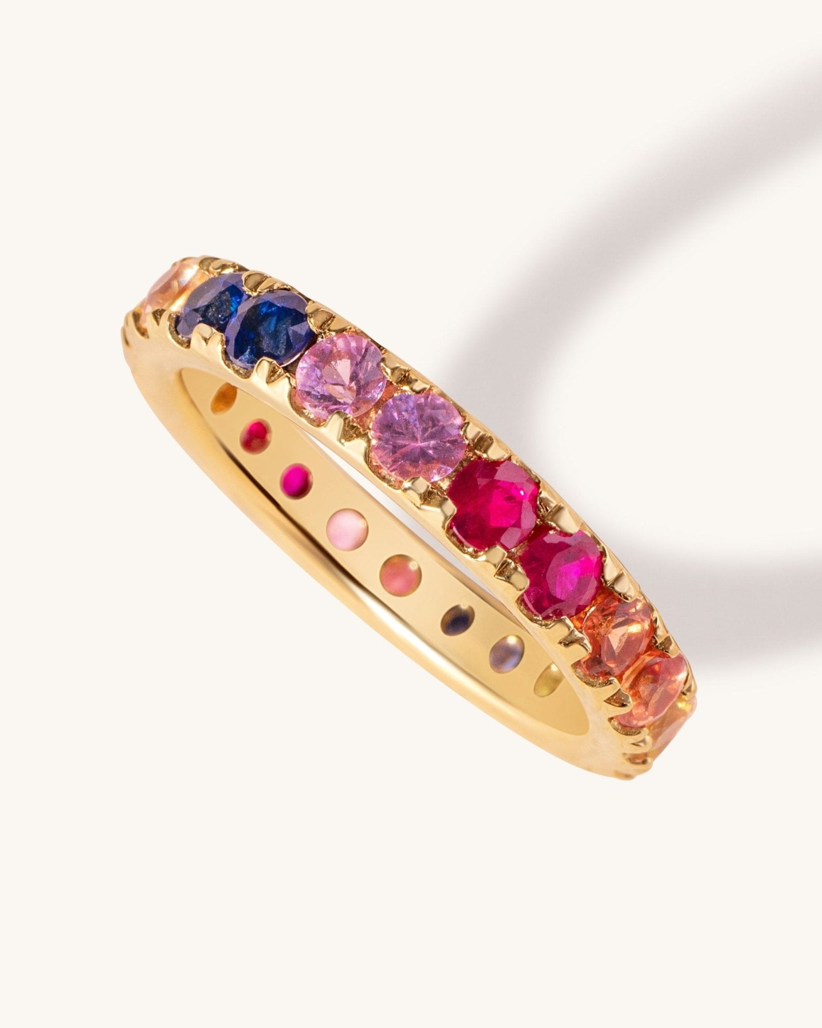 Jumbo Rainbow Eternity Band Ring - Sparkle Society