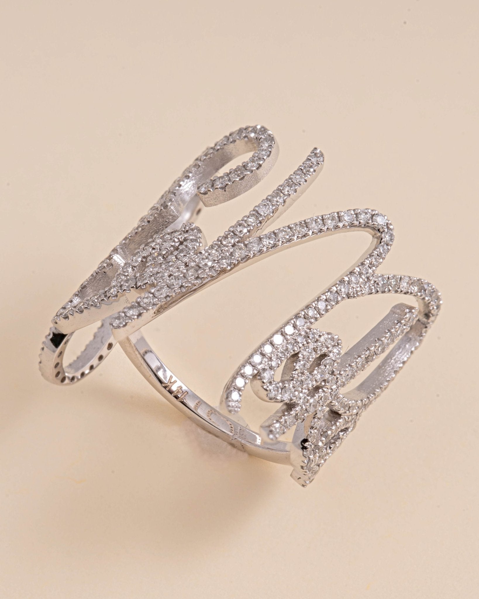 Jumbo Script Diamond Name Ring - Sparkle Society