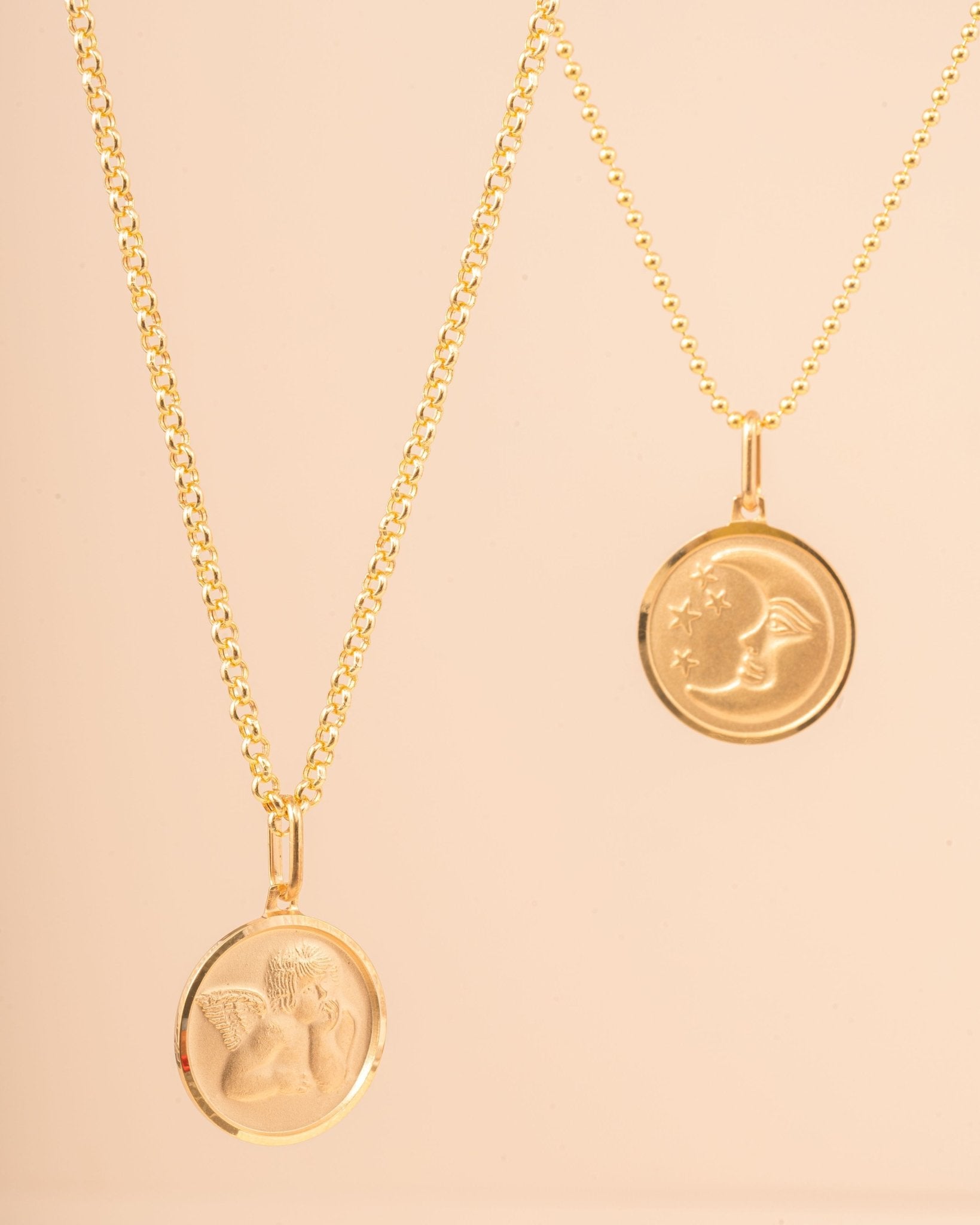 Large Brushed Gold Angel Necklace Charm - Sparkle Society