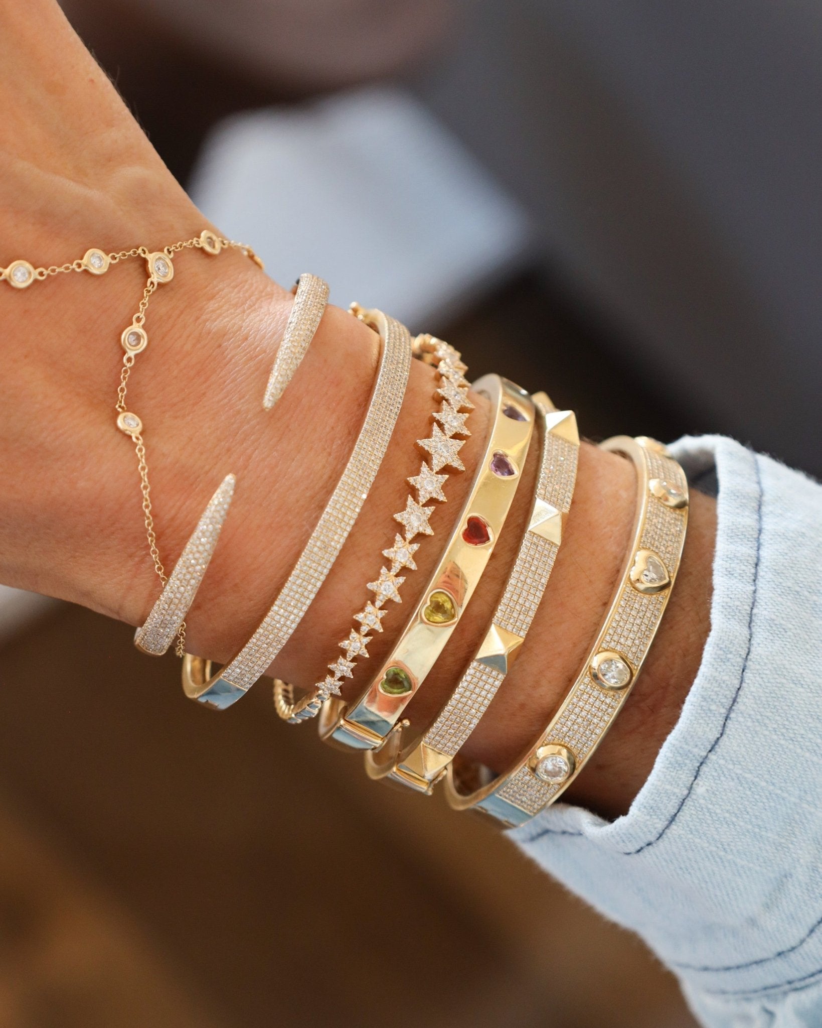 Large Diamond Spike Bangle - Sparkle Society