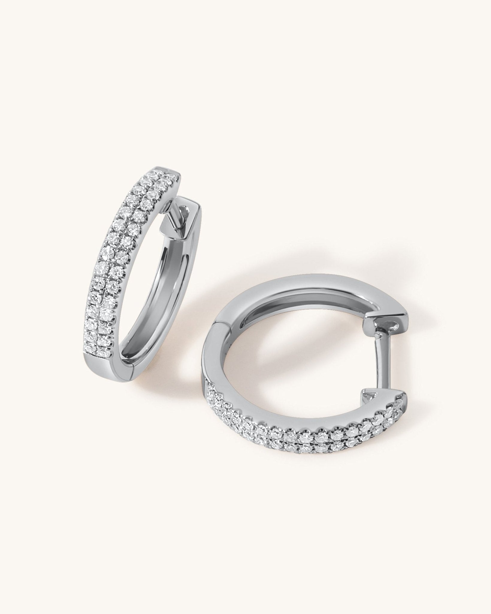 Large Double Row Diamond Huggies - Sparkle Society