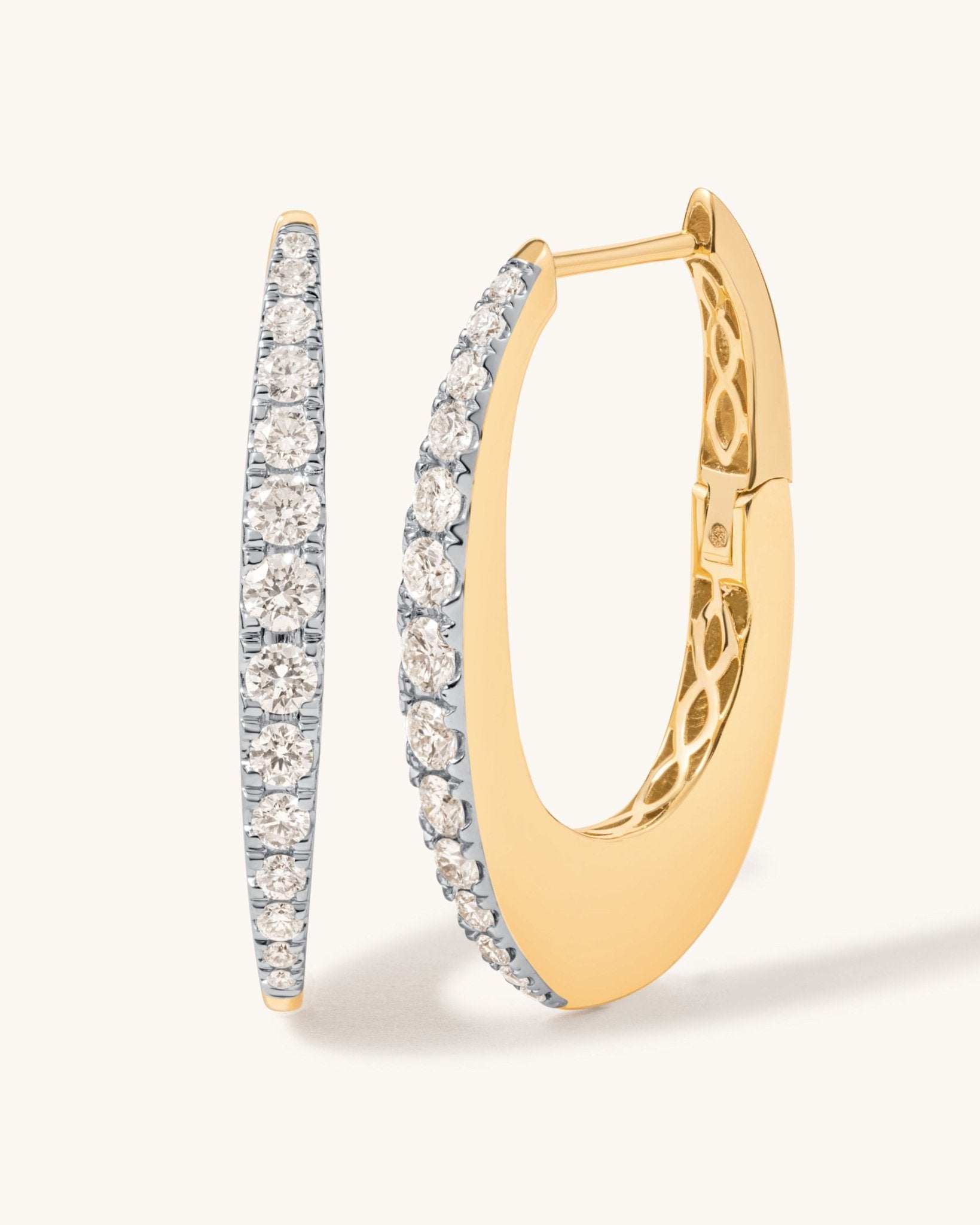 Large Gold and Diamond Oval Huggies Sparkle Society