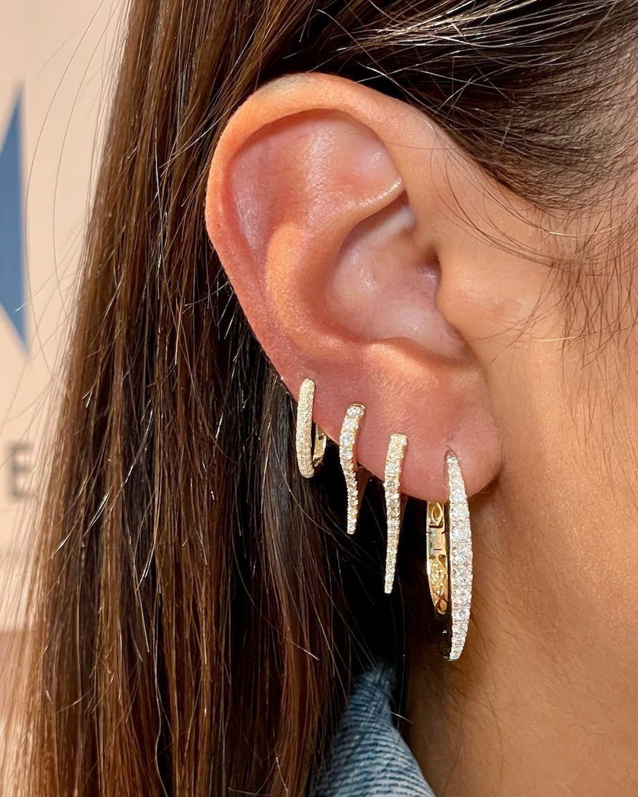 Long Diamond Spike Drop Huggies - Sparkle Society