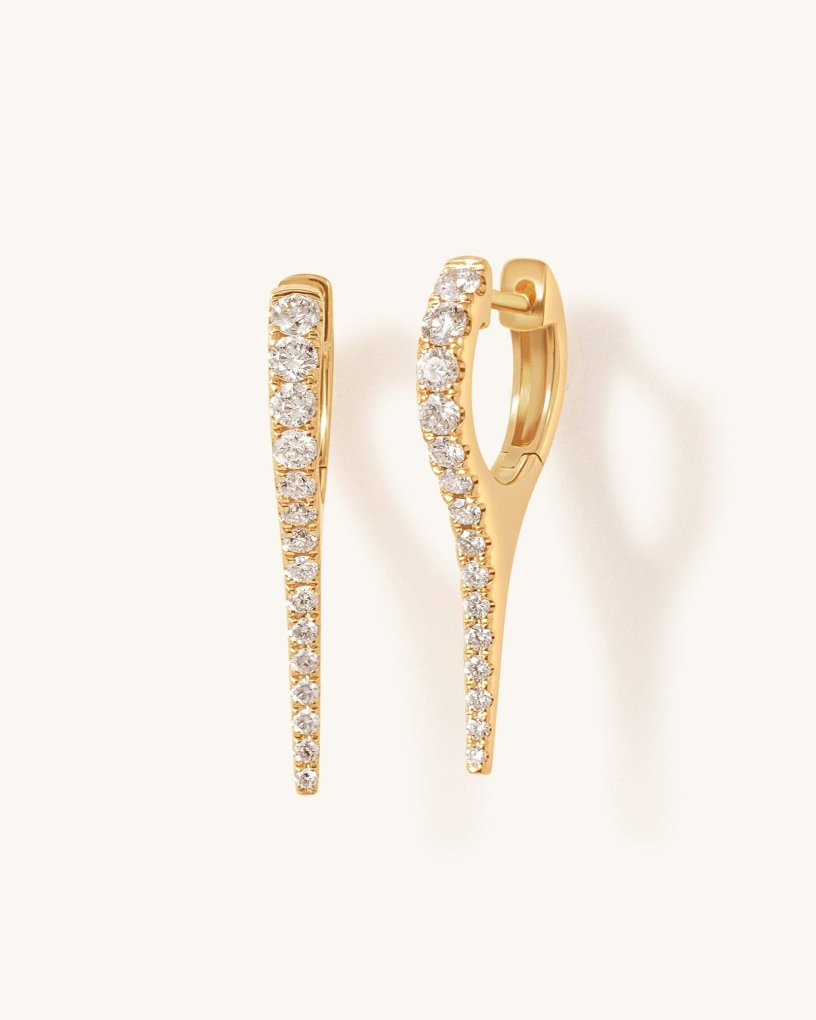 Long Diamond Spike Drop Huggies - Sparkle Society