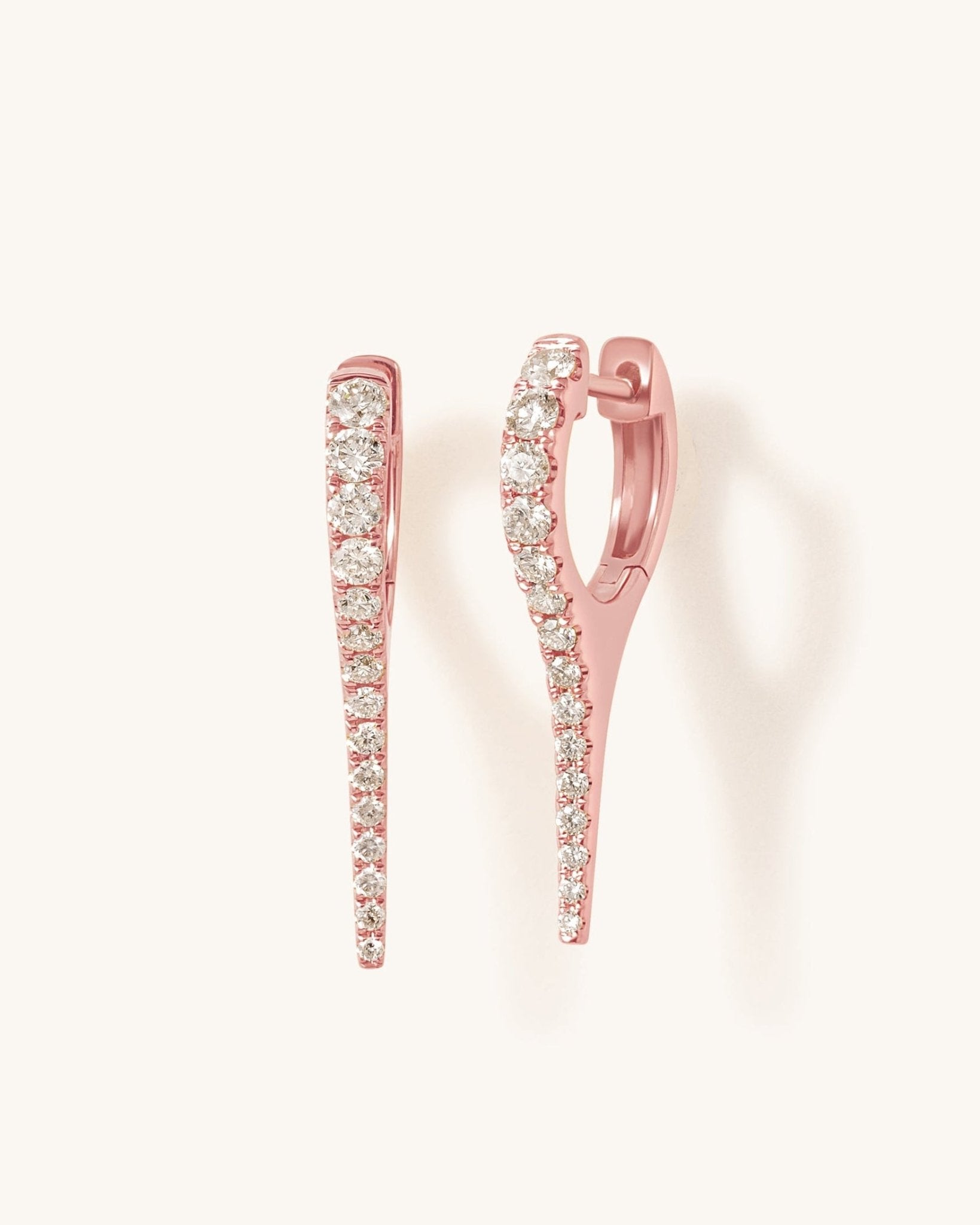 Long Diamond Spike Drop Huggies - Sparkle Society