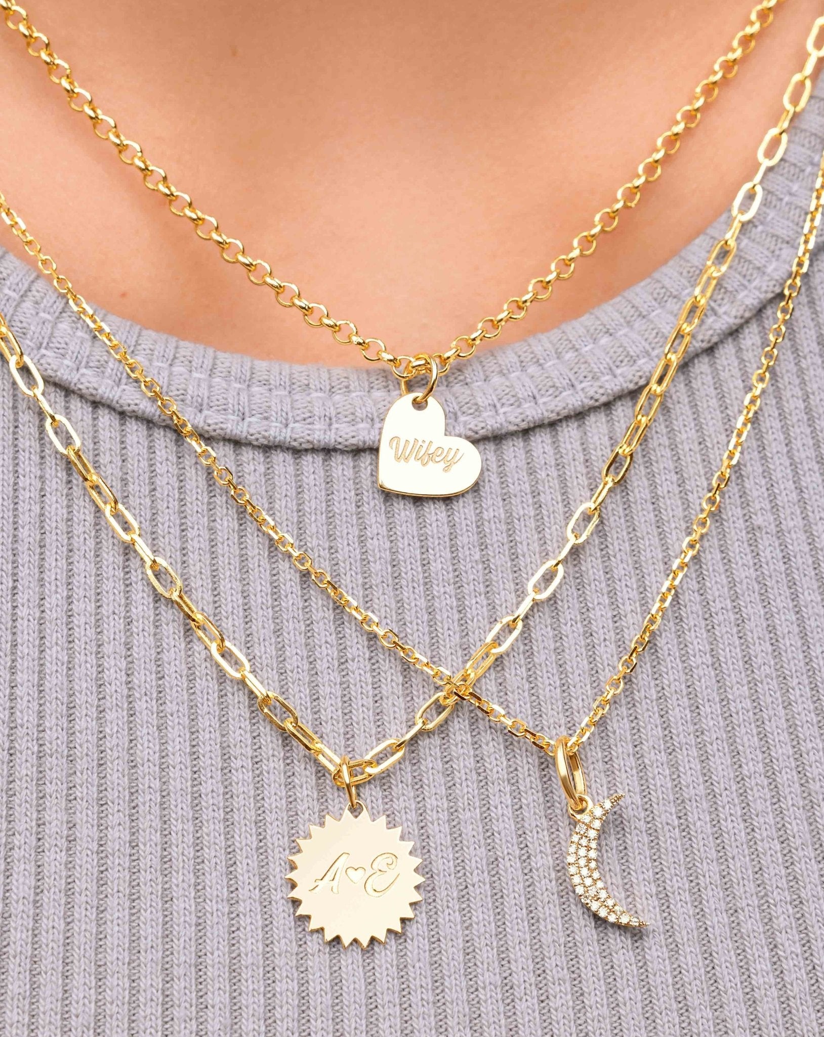 Mini Diamond Moon Charm - Sparkle Society